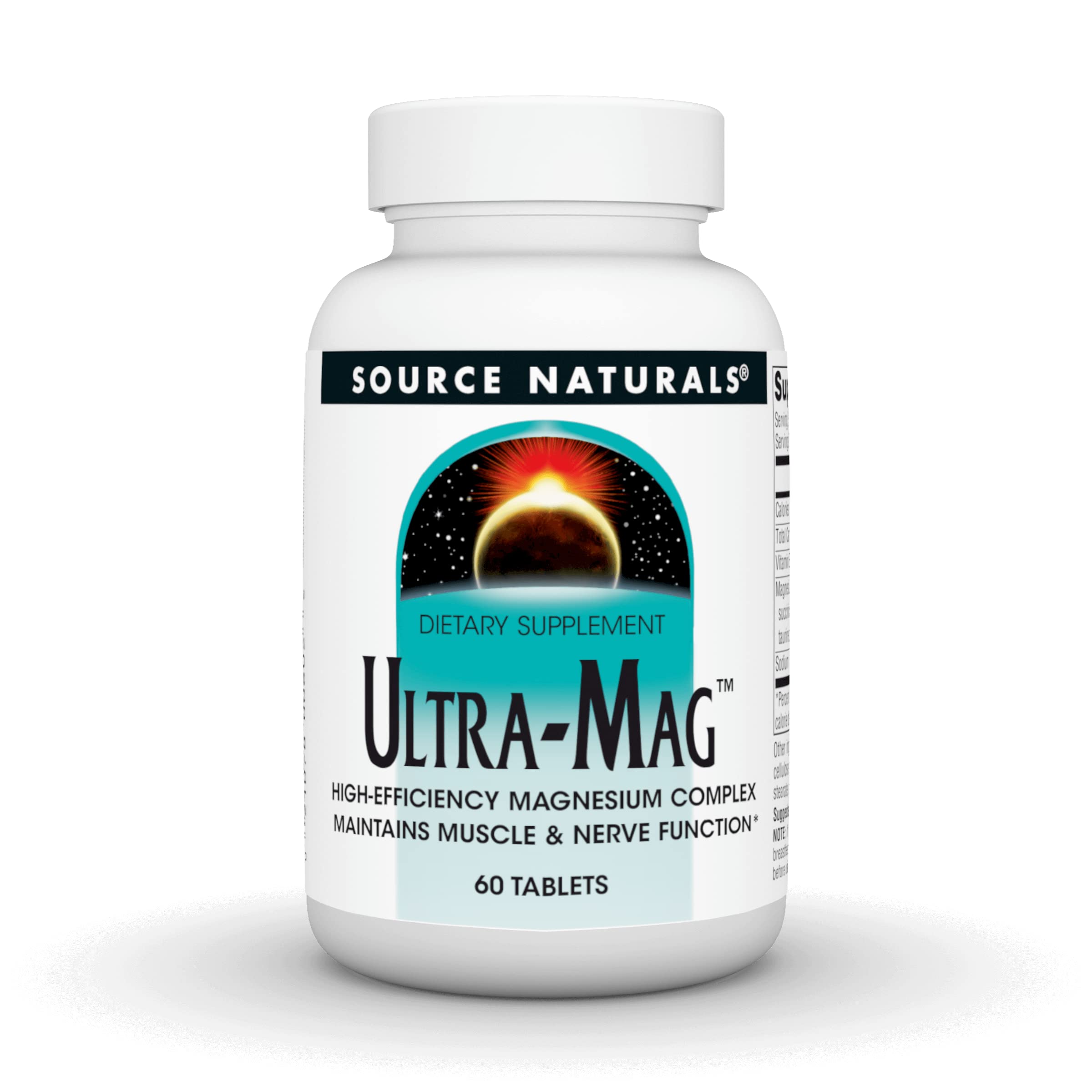 Source Naturals Ultra-Mag High-Efficiency Magnesium Complex - Maintains Muscle & Nerve Function* - 60 Tablets