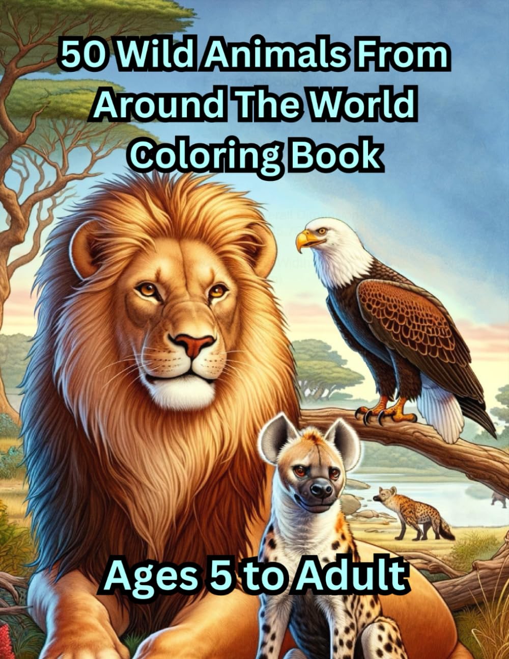 50 Wild Animals From Around The World Coloring Book: 50 one-sided detailed coloring pages