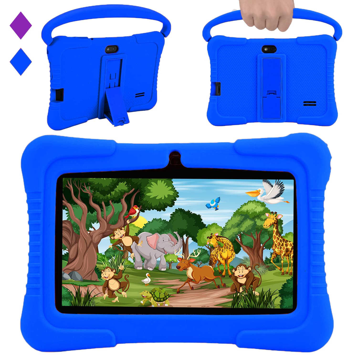 Veidoo Android Kids Tablet, 7 inch IPS Screen, 2GB RAM 32GB ROM, Safety Eye Protection, Education, Tablet for Toddle with WiFi, Games, Parental Control APP (Dark Blue)