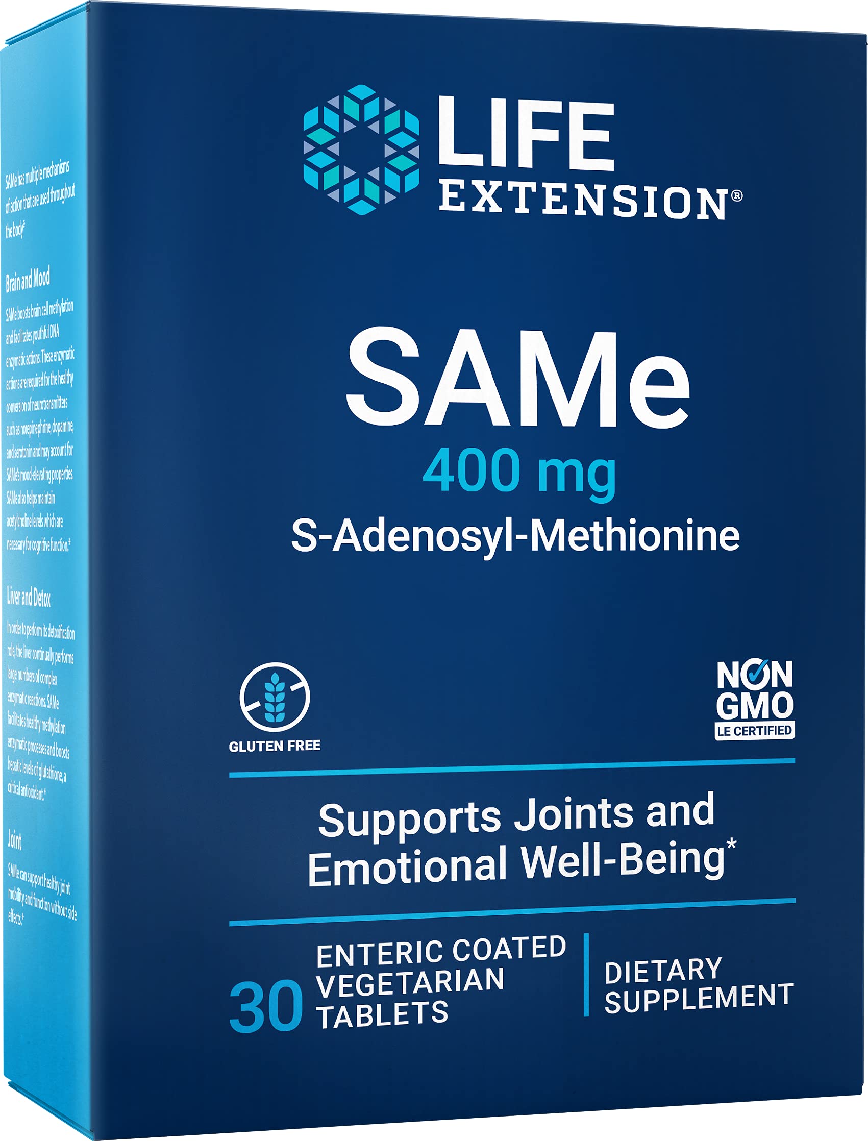 Life ExtensionSame S-Adenosyl-Methionine (400mg) - 30 Enteric Coated Tablets