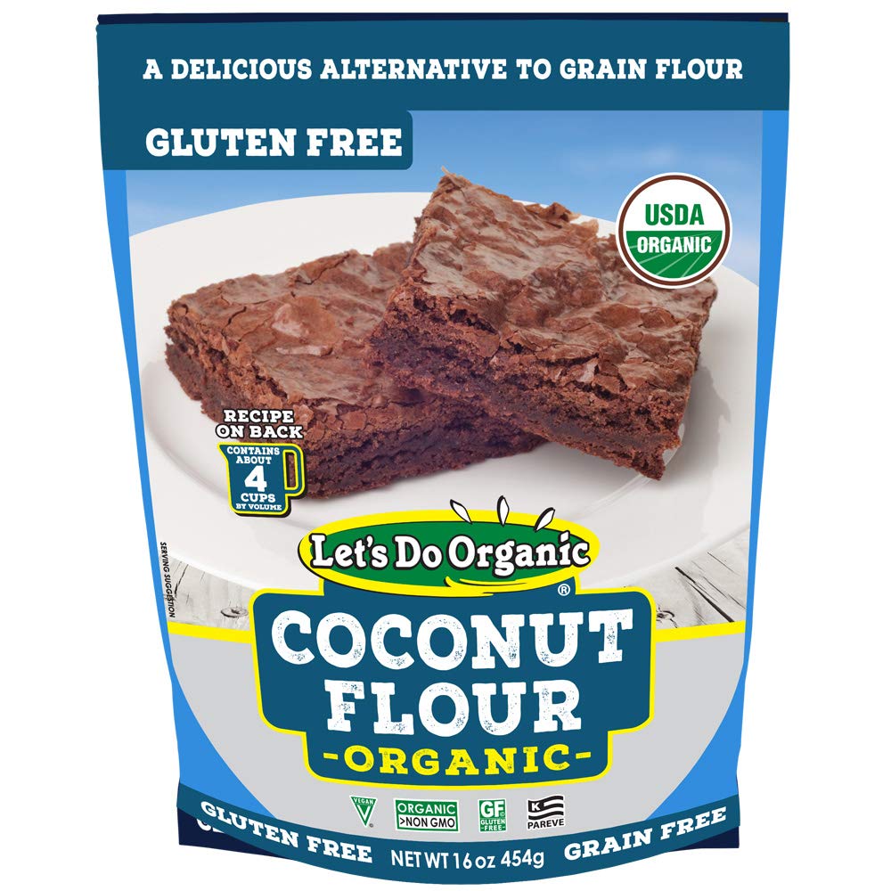 Let's Do OrganicCoconut Flour â€“ For Baking, Wheat Flour Alternative, High in Fiber & Protein, Gluten Free, Non-GMO Project Verified, USDA Organic â€“ 16 Oz (Pack of 6)