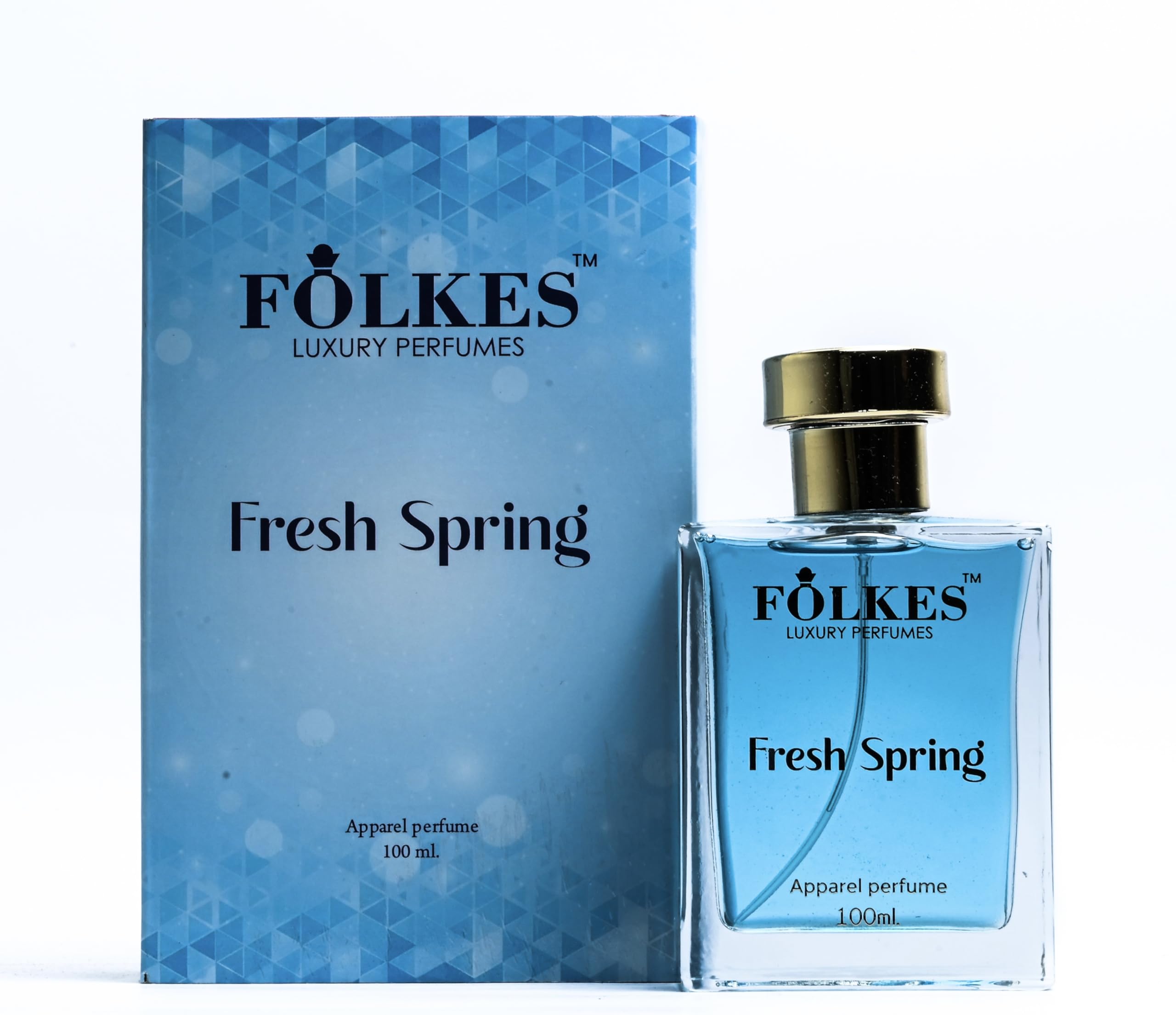 FOLKES Fresh Spring Premium Luxury Long Lasting Fragrance Eau de Parfum for Men and Women, Aromatic Woody Fragrance, Spicy Pepper, Fresh Citrus, Mint, Jasmine, Vetiver 100ml