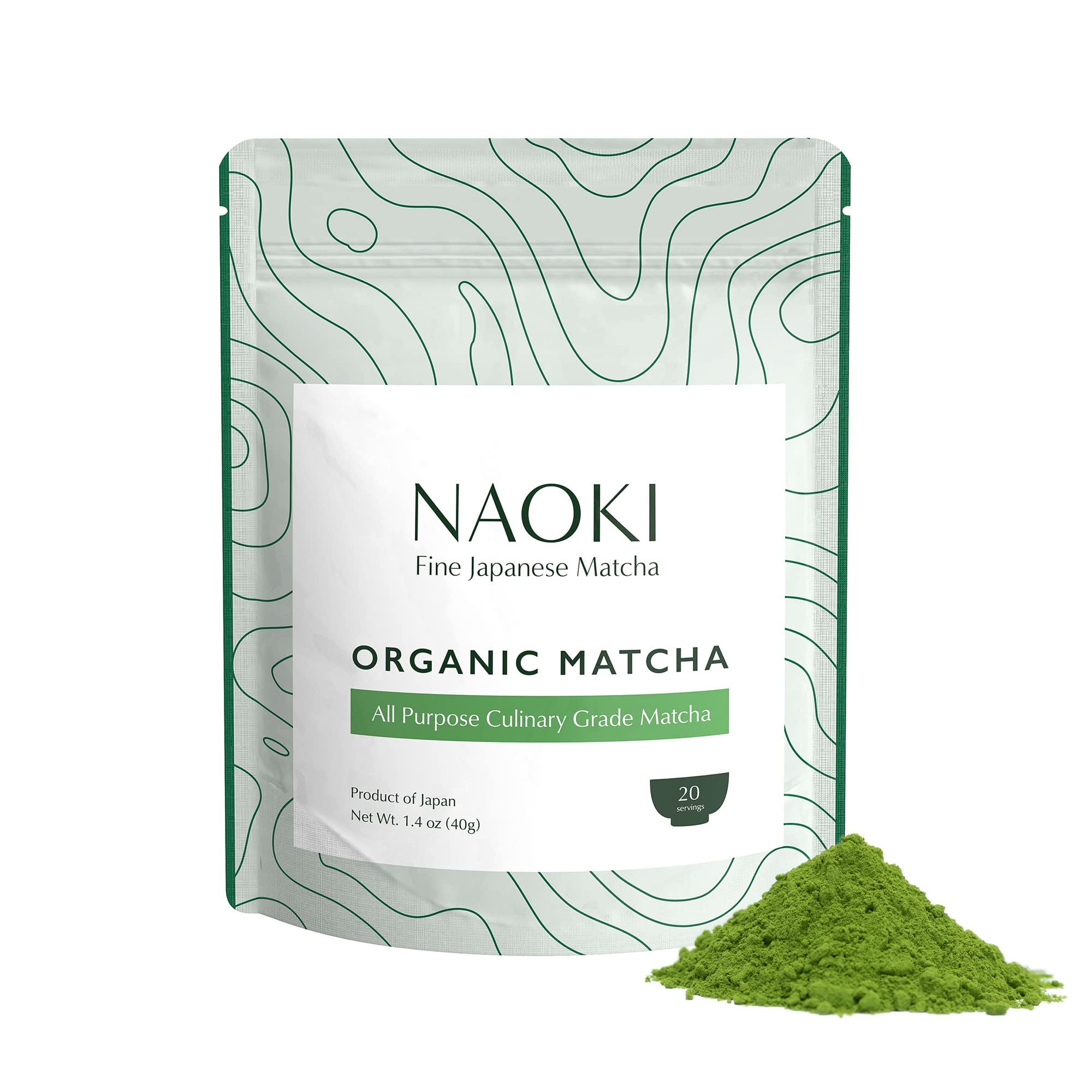 Naoki Matcha Organic All Purpose Blend - Authentic Japanese Culinary Grade Matcha Green Tea Powder from Japan (40g / 1.4oz)