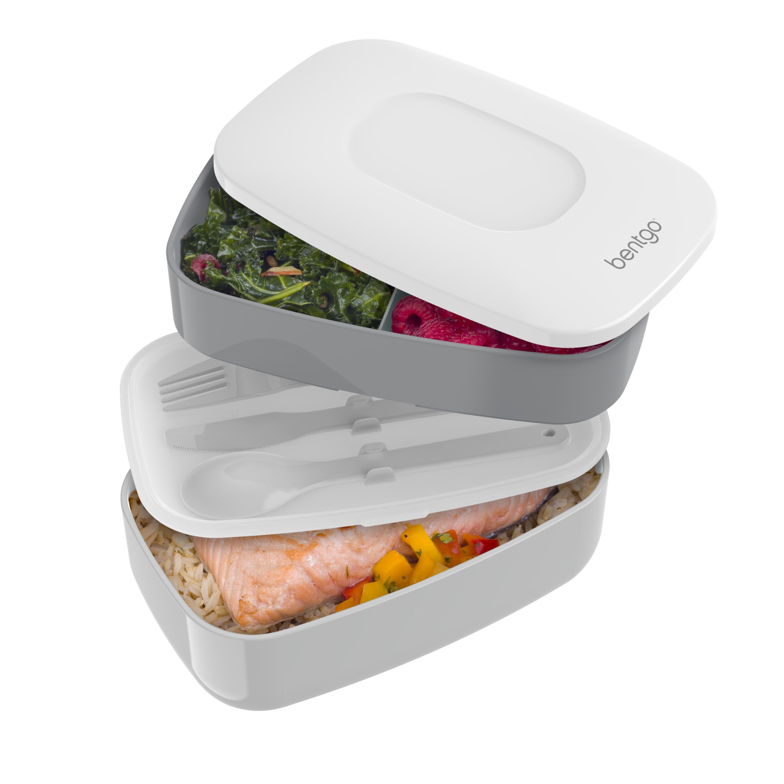 Bentgo All-in-One Stackable Lunch/Bento Box, Grey