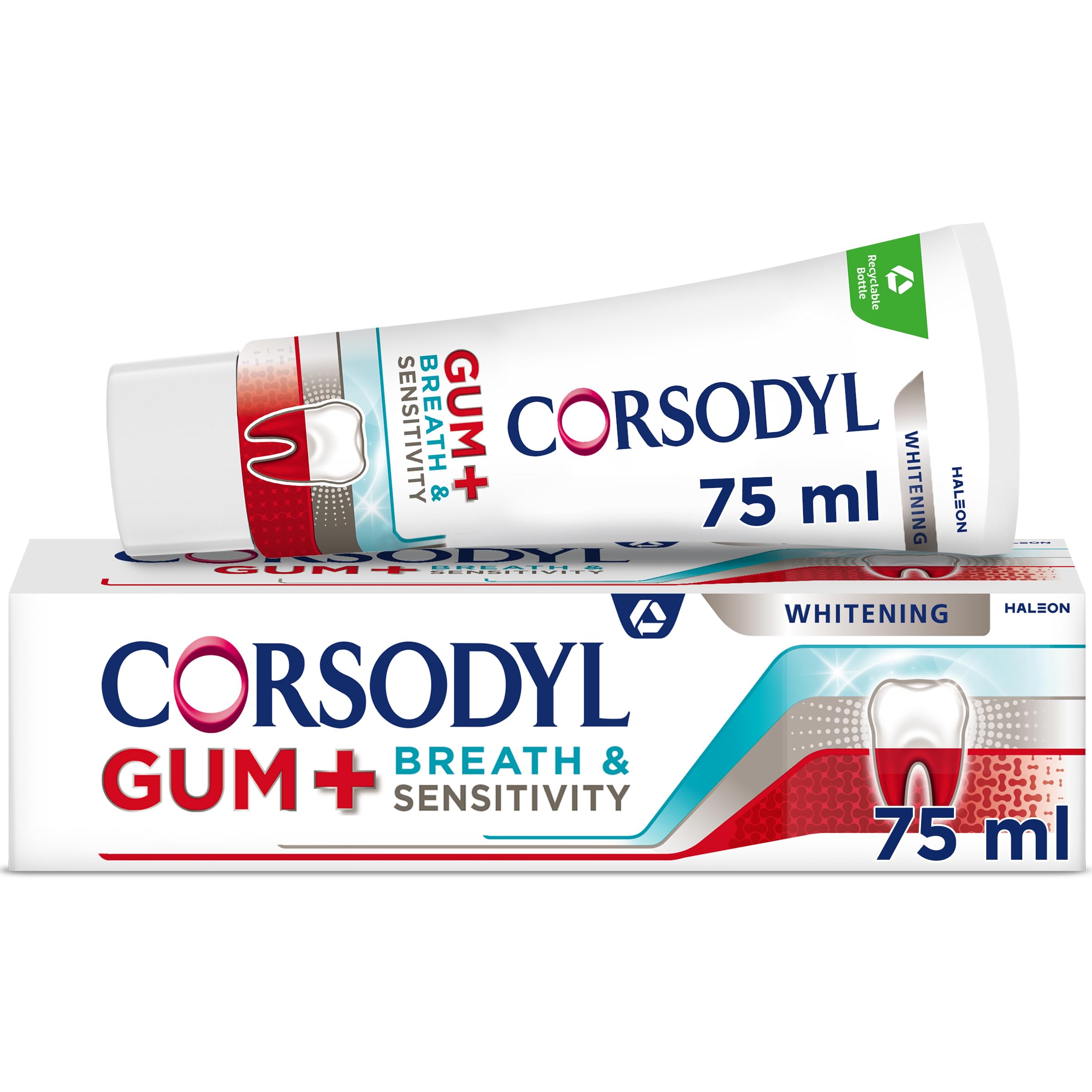 Corsodyl Gum+ Breath & Sensitivity Toothpaste Whitening 75ml