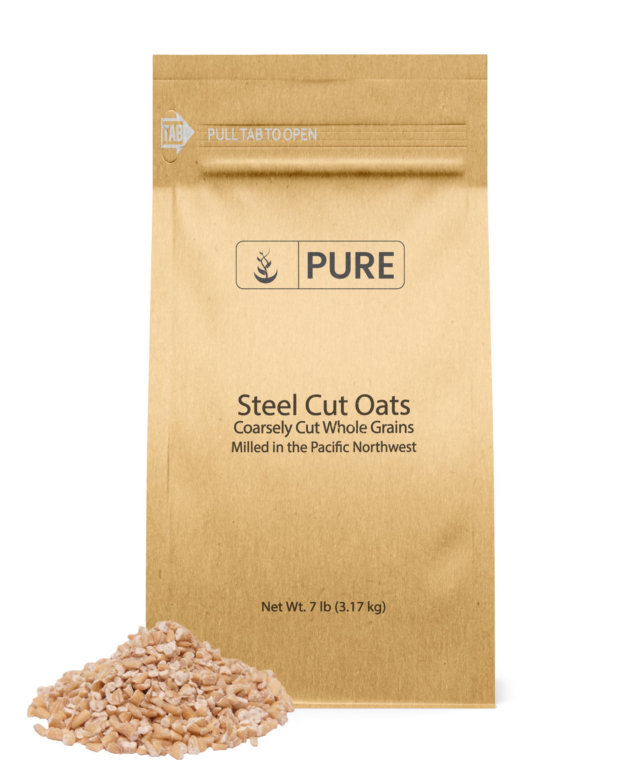 Pure Original Ingredients Steel Cut Oats (7 lb) Irish Oatmeal, Eco-Friendly Packaging