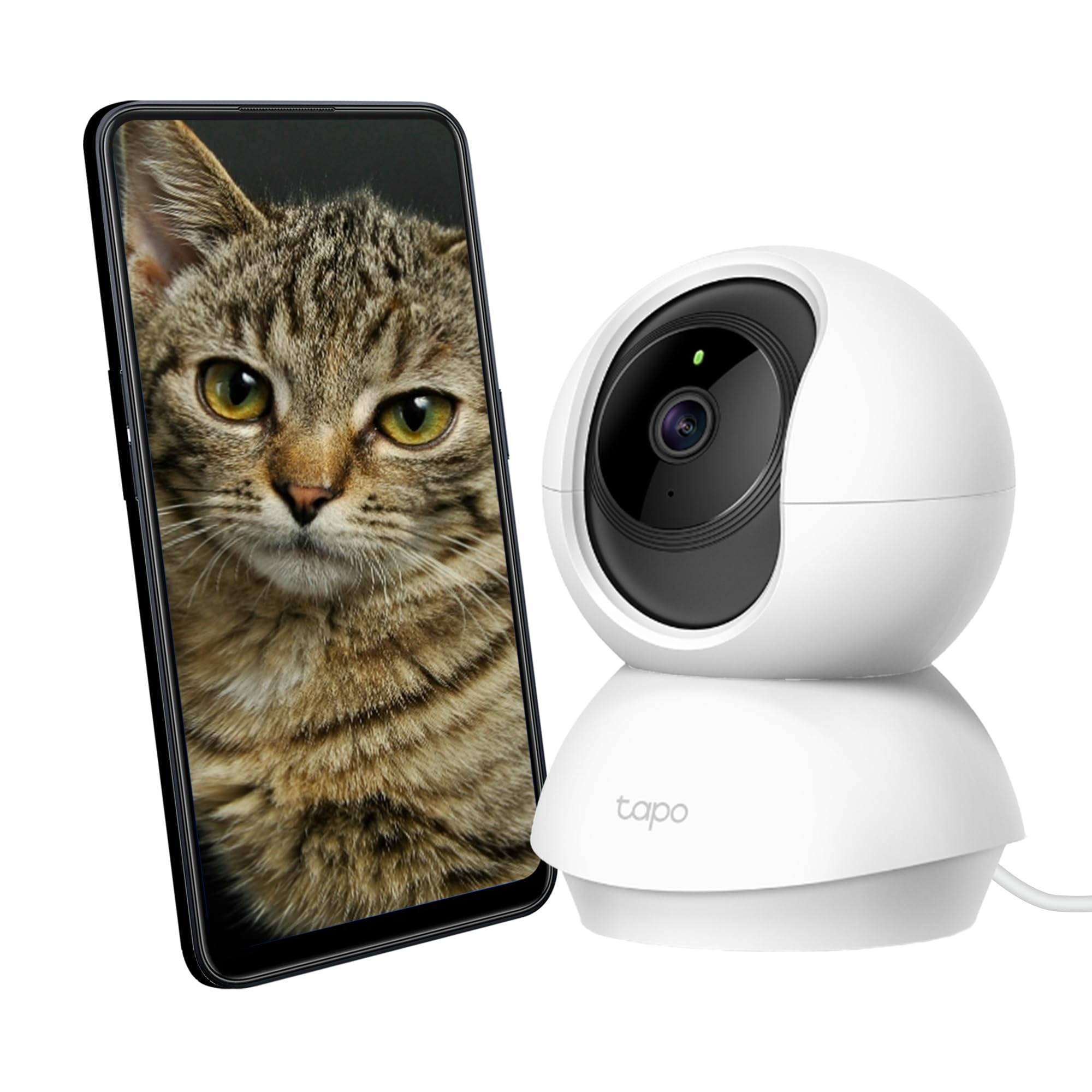 Tapo TP-Link C210 360° 3MP Full HD 2304 X 1296P Video Pan/Tilt Smart Wi-Fi Security Camera | Alexa Enabled | 2-Way Audio| Night Vision| Motion Detection | Indoor CCTV White