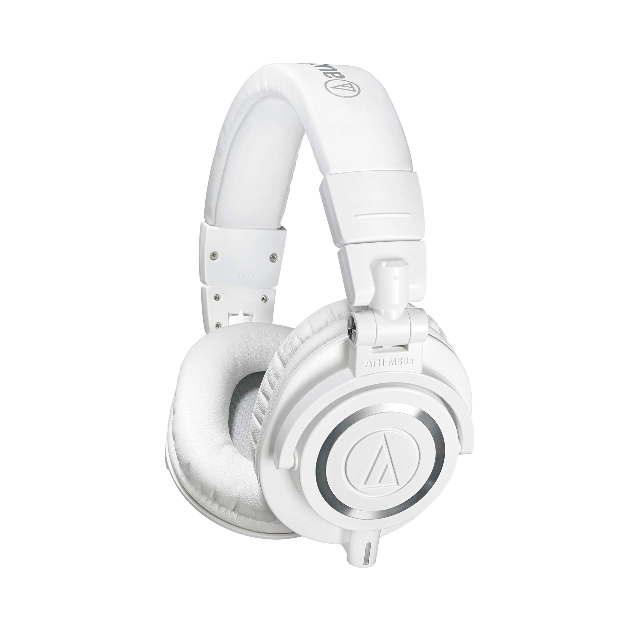 Audio-TechnicaATH-M50XWH Professional Studio Monitor Headphones, White, Small