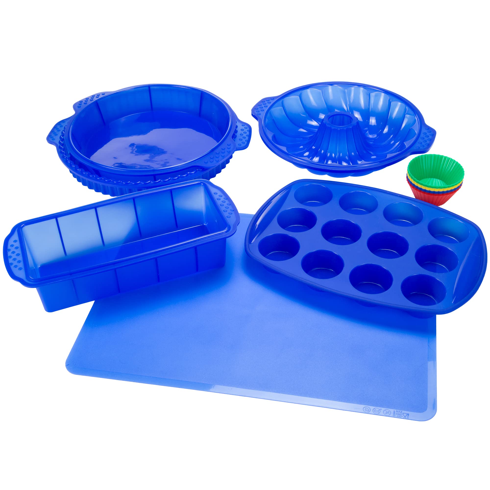 Classic Cuisine 18 Piece Silicone Bakeware Set, Blue