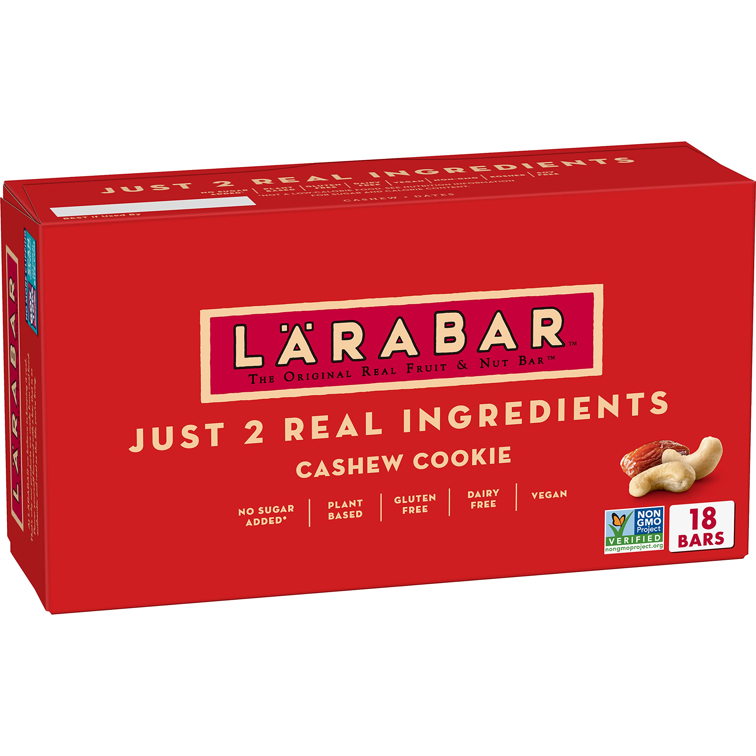 Larabar Cashew Cookie, Gluten Free Vegan Fruit & Nut Bars, 1.7 oz, 18 ct