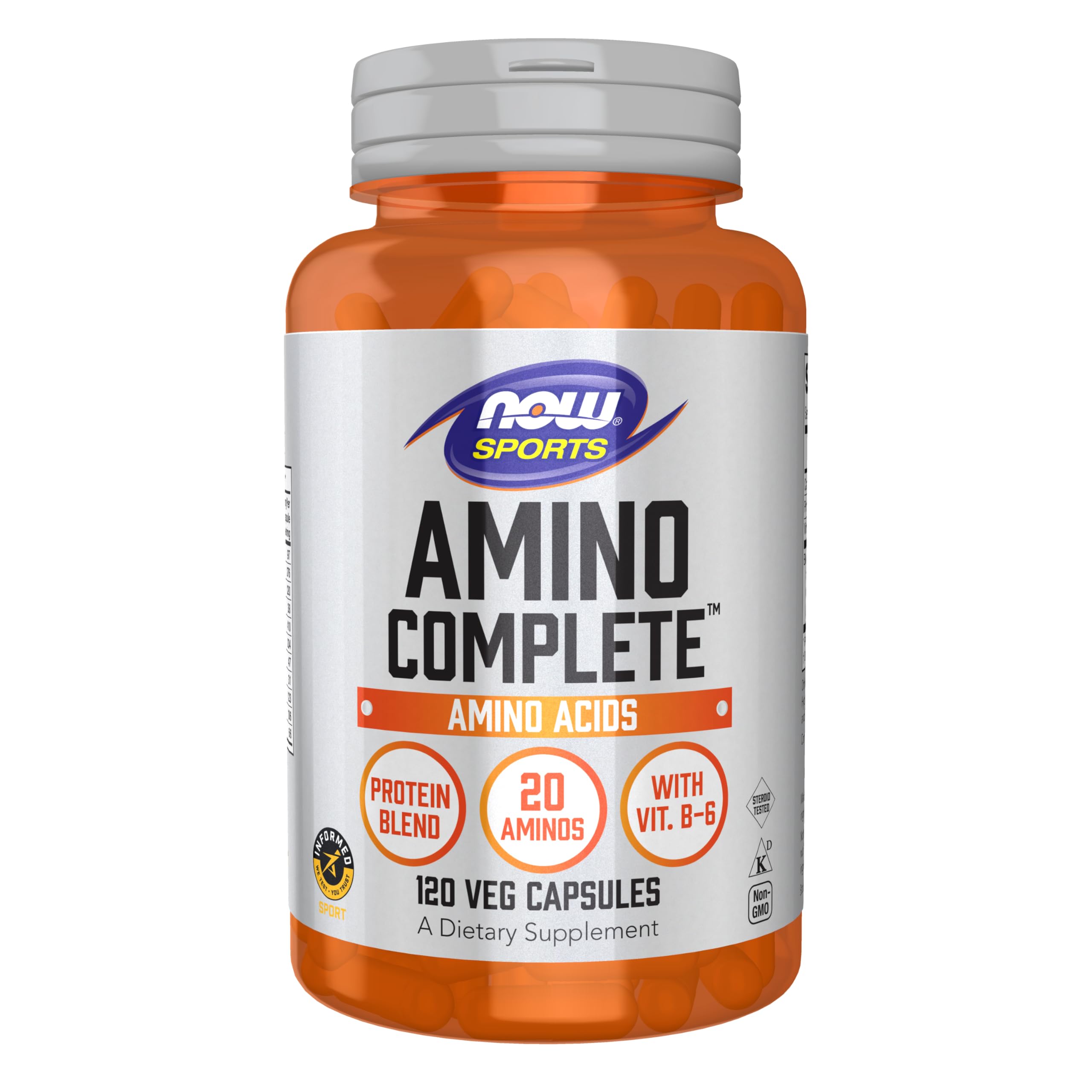 NOW Sports Nutrition, Amino CompleteTM with Vitamin B-6, 120 Count