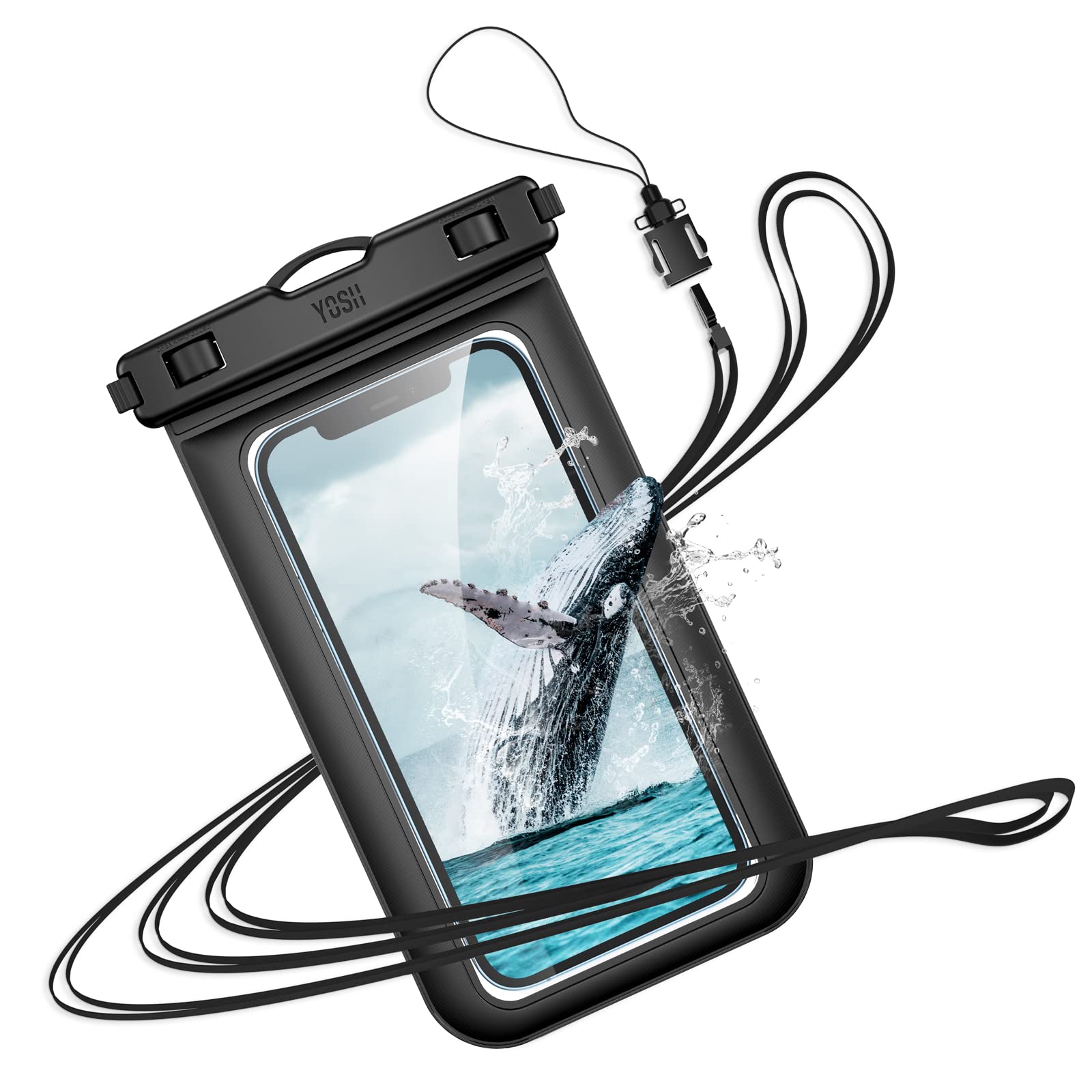 YOSH IPX8 Waterproof Phone Pouch, Waterproof Phone Case for Swimming Dry Bag Underwater with Lanyard for Snorkeling Boating Fishing Raining for iPhone 15 14 13 12 11 Pro X Samsung S23 S22 up to 6.8”