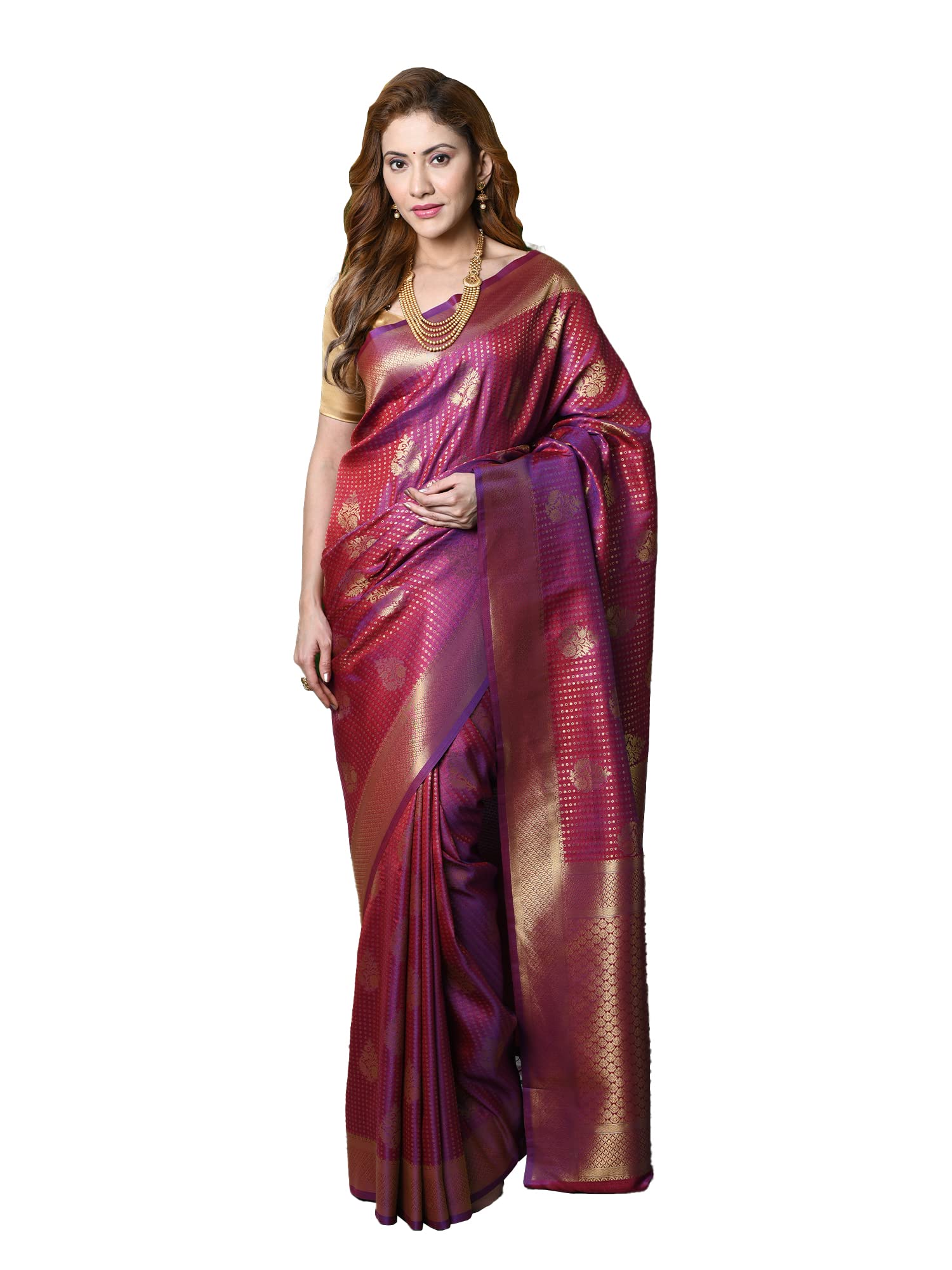 Beatitude - Exalted HappinessBeautitude Banarasi Silk Sarees for Women Indian Sarees for Women Purple Jacquard Banarasi Silk Saree Blouse for Women Gifts Indian Saree Blouse Bollywood Sarees for Women Party Wear