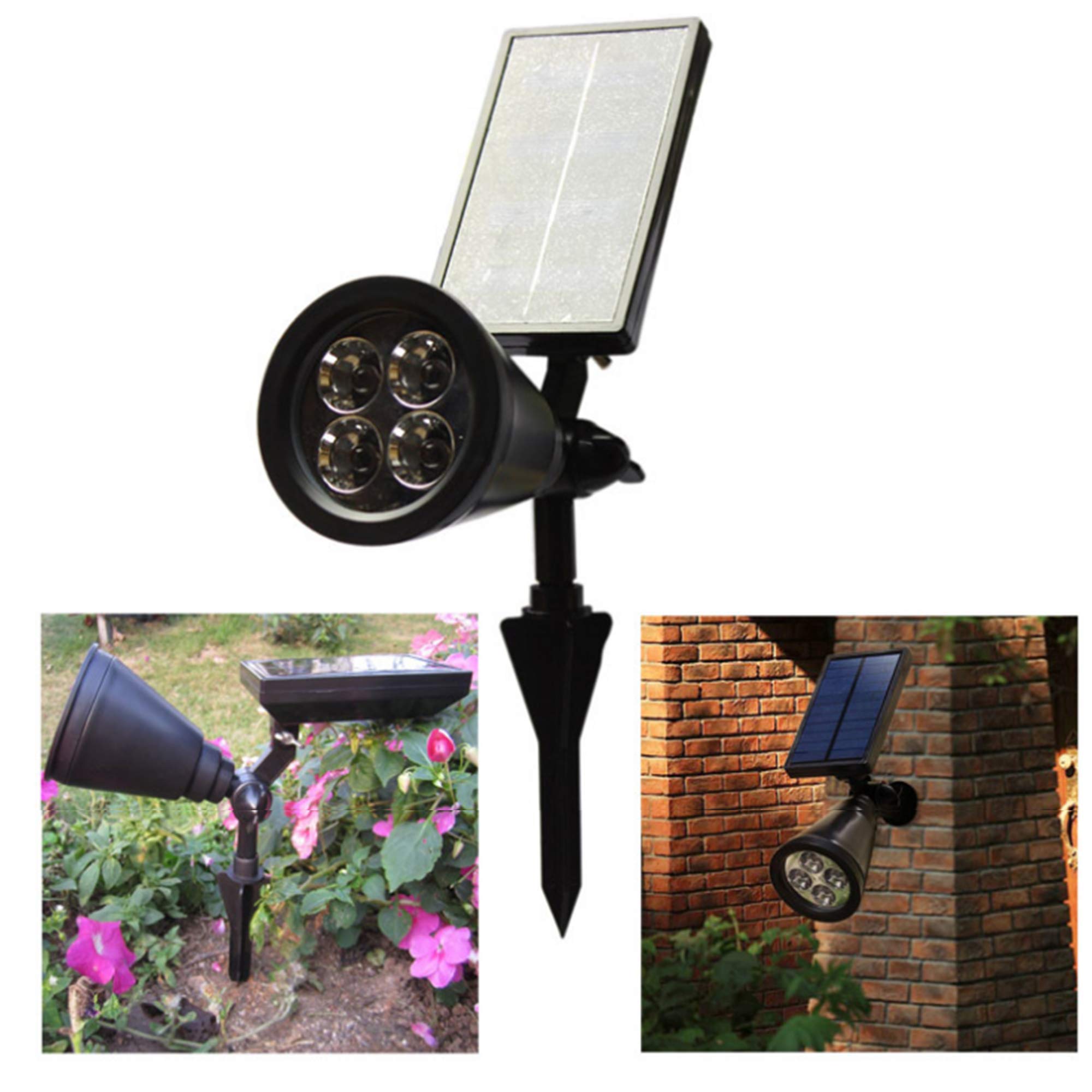 HUAWELL Solar LED Outdoor Lights 7 Colored Lights for Outdoor Plants Veg and Ground Garden Spotlight No Need Charge Battery Waterproof Lawn Light