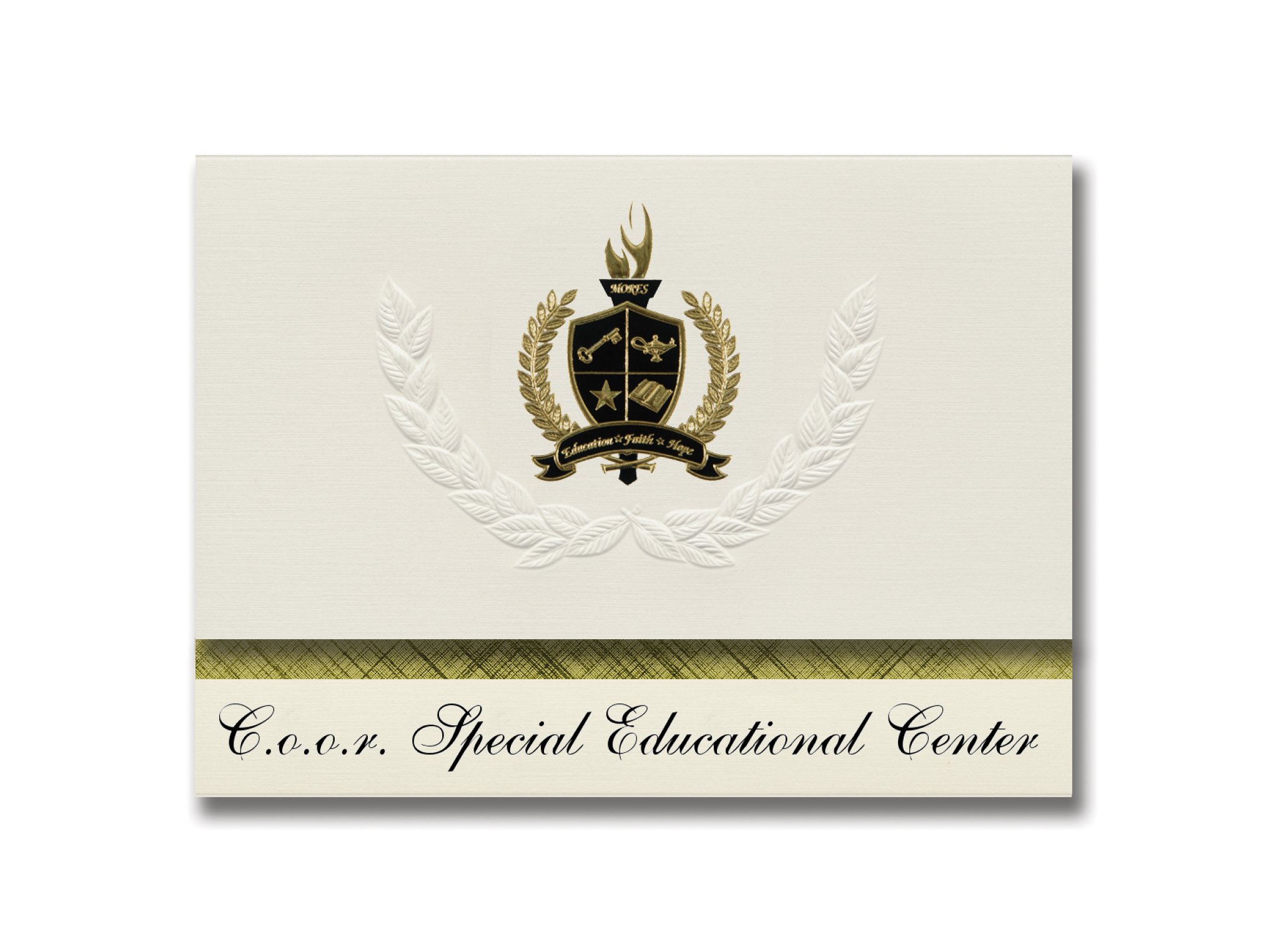 Signature Announcements C.o.o.r. Special Educational Center (Roscommon, MI) Graduation Announcements, Presidential Basic Pack 25 with Gold & Black Metallic Foil seal