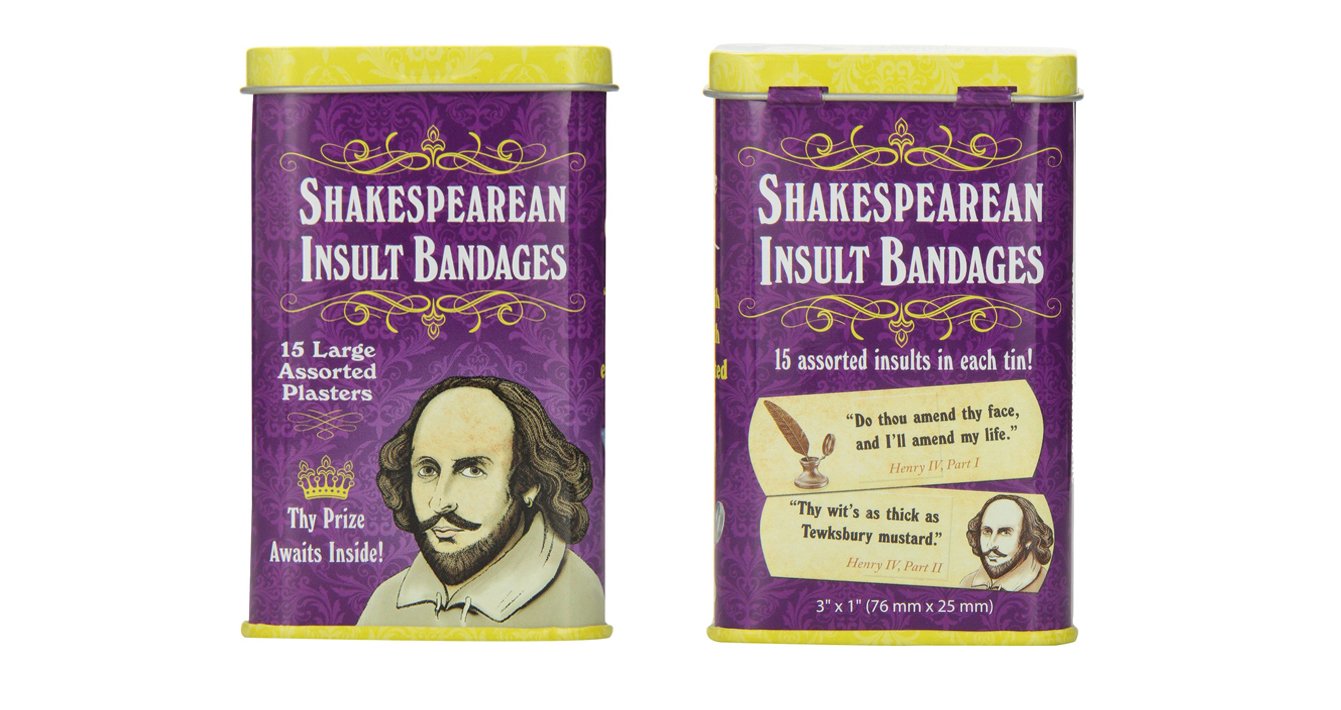 Accoutrements Shakespearean Insult Bandages - 2 Tin Packs