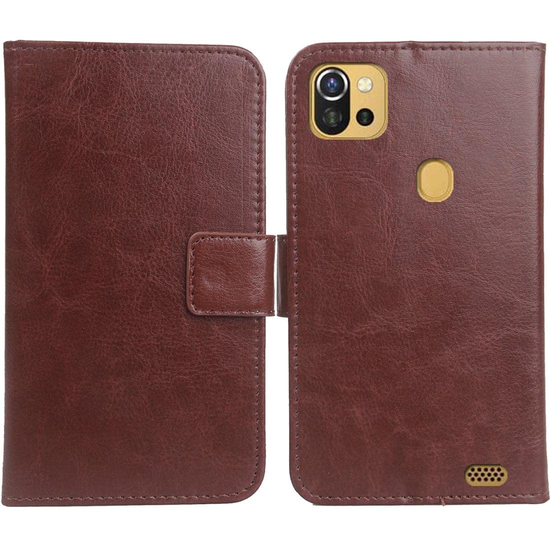 DingshengkPU Flip Folio Leather Case For Danew Konnect 556 NOIR 5.5" Book Wallet Business Phone Protection Protector Protective Cover Skin Pouch Etui (Brown)