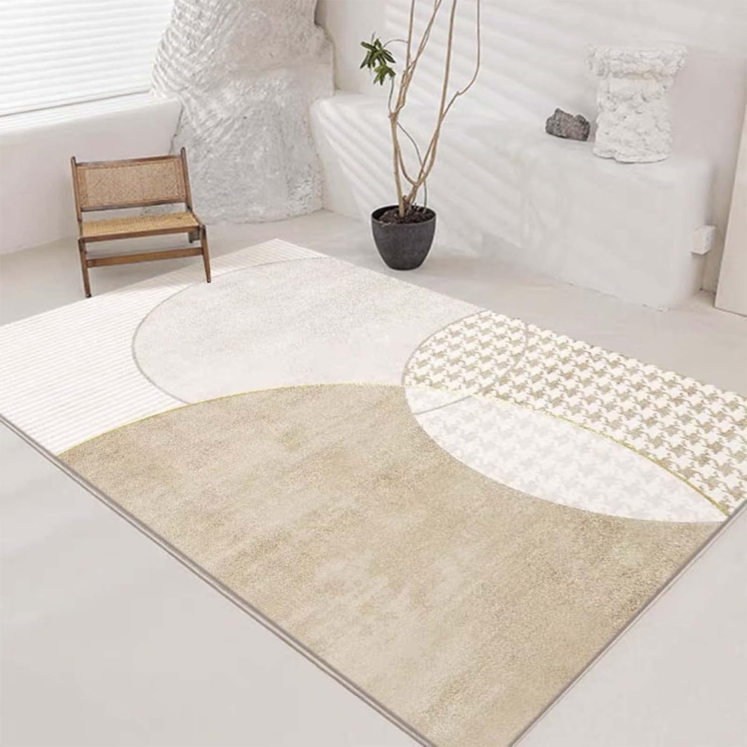 XMJAD Nordic Style Rug, Rectangle Printed Carpet, Non-Slip Washable Rug for Living Room Bedroom Coffee Table Doorway-A||80 * 120cm