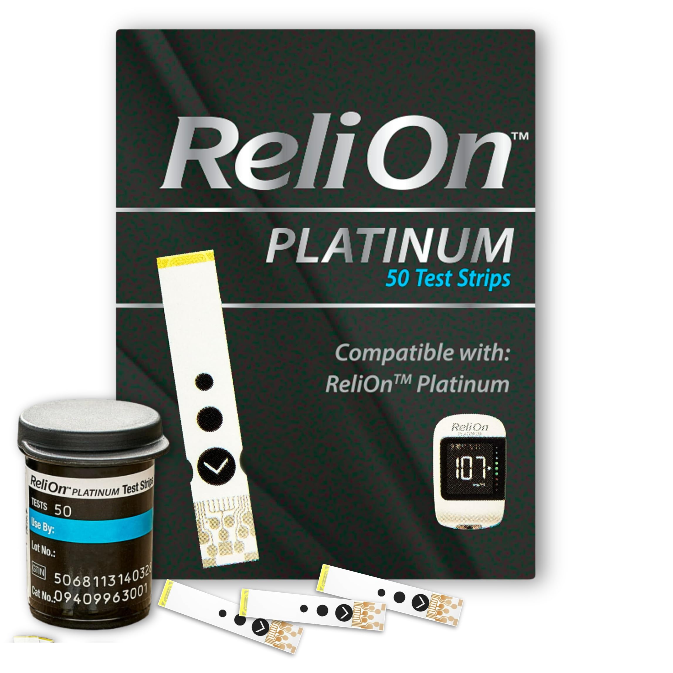 ReliOn Test Strips, Platinum 50 Count (Pack of 1), Testing Blood Glucose, Boxed by Fusion Shop Store