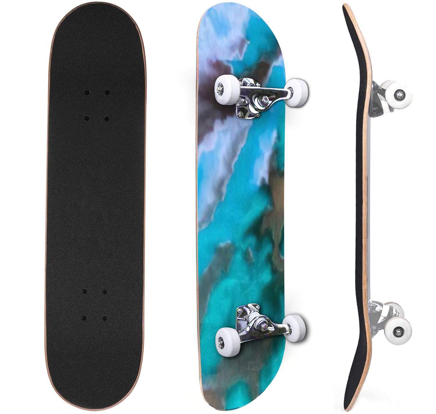 Classic Concave Skateboard Street Artist Graffiti Green Dirty Splatter Paint Multicolor Focus Canadian Maple Trick Skateboards for Beginners and Professionals