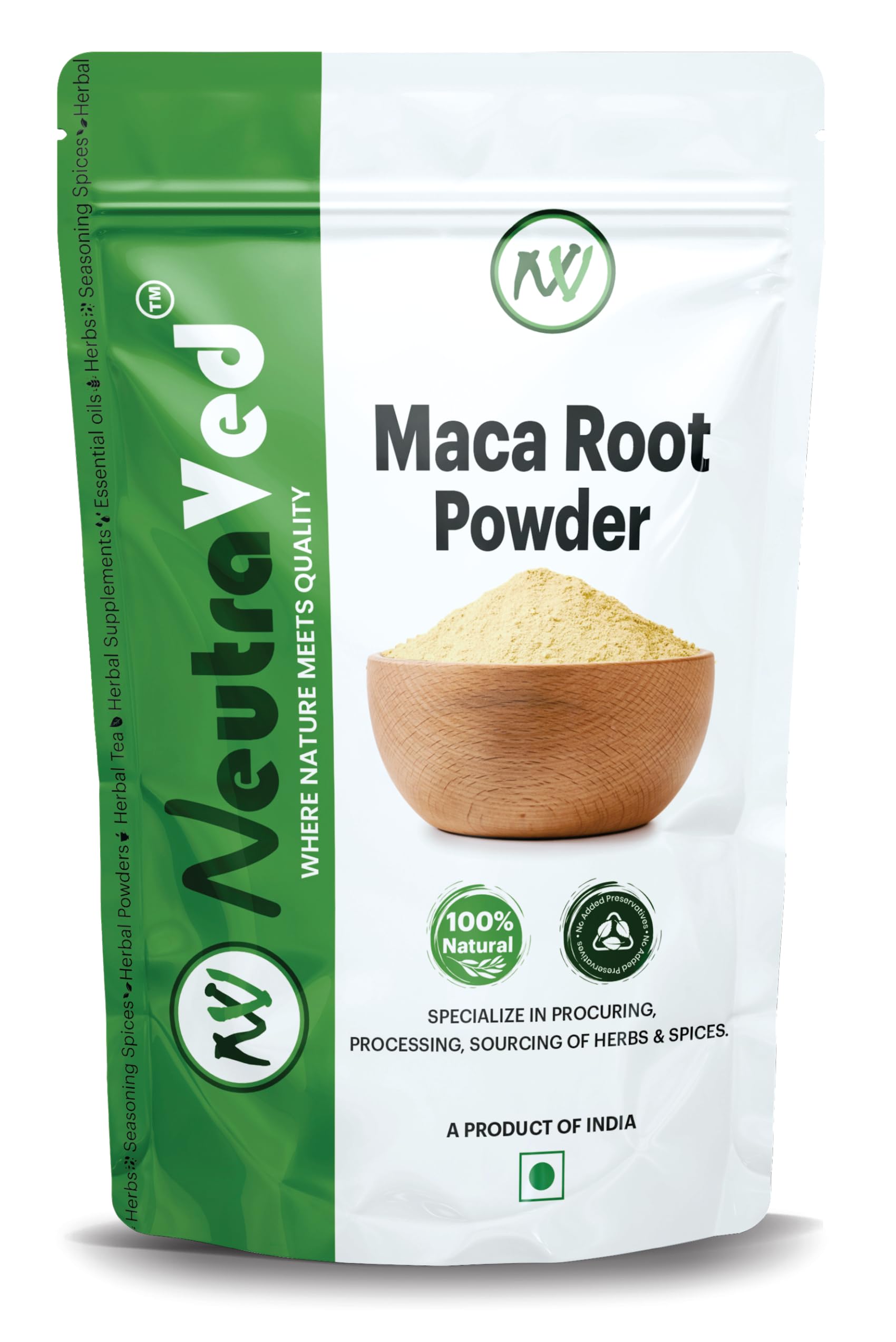 NeutraVed100% Natural Maca Root Powder for Energy Boost Maca Root for Workout and Stamina -50g in Zipper Standup Pouch