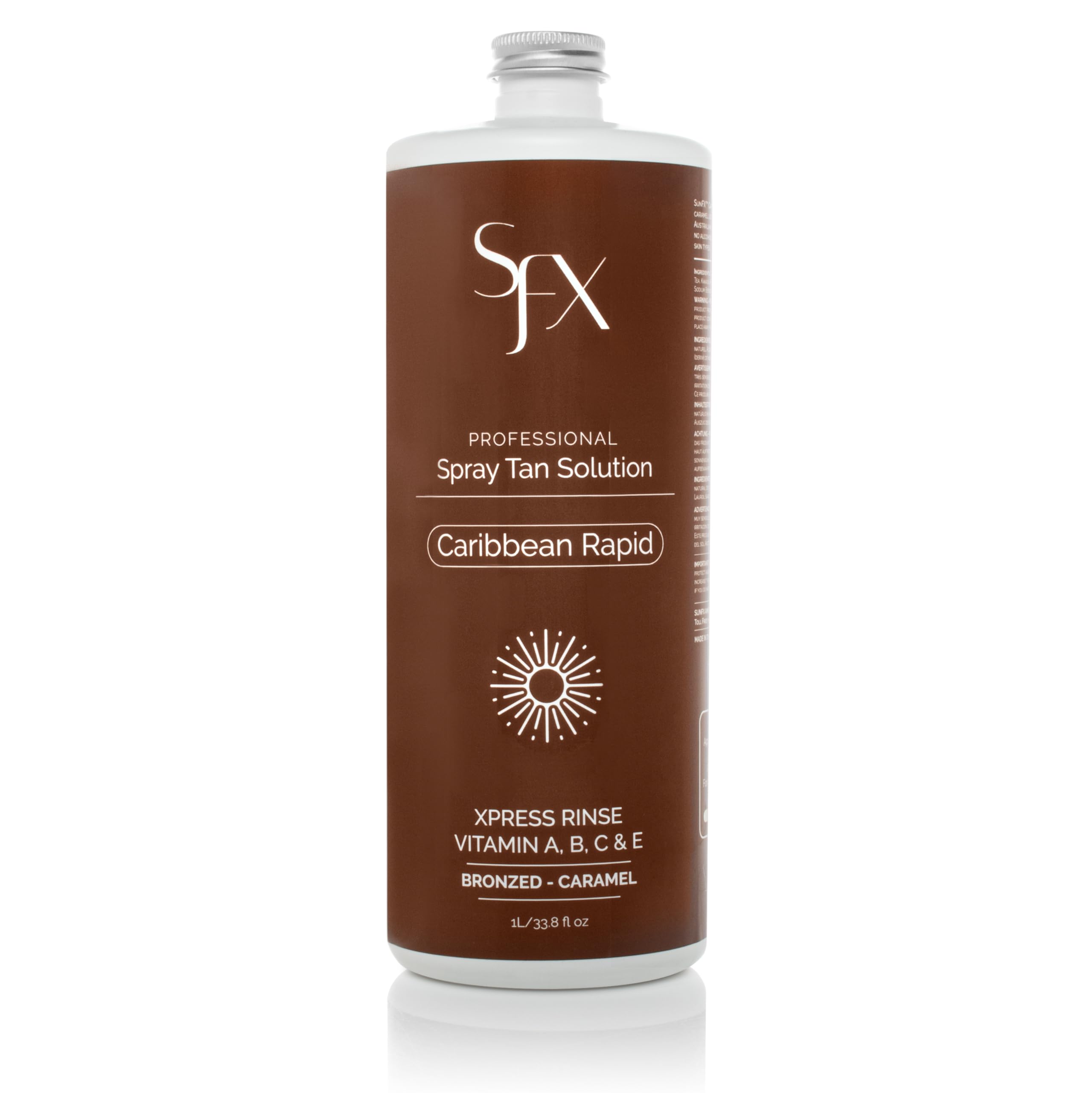 SunFXCaribbean Rapid - All Natural Spray Tanning Solution(1L/33.8 fl oz, MID SUMMER)