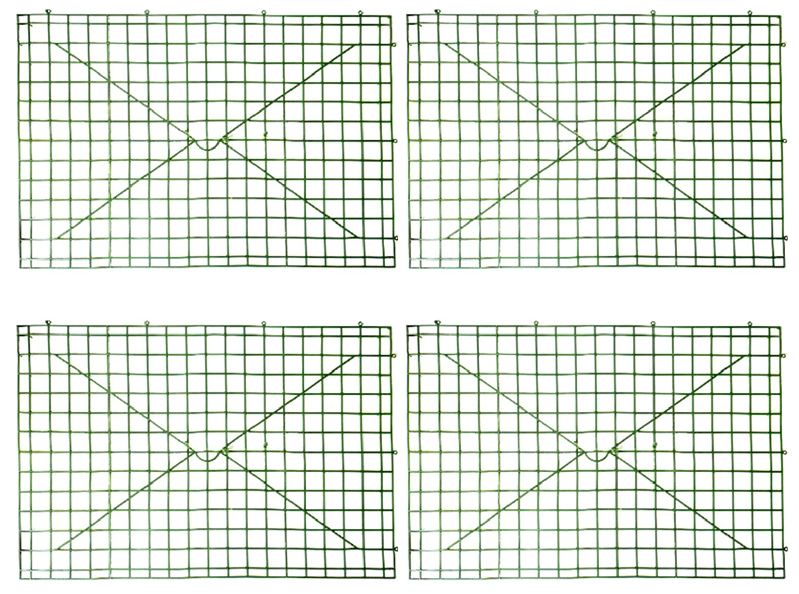 MIUPOOArtificial Flower Grid Panels,DIY Flowers Wall Frames,Flowers Wall Arches Backdrop,Plastic Fences Frames for Wedding Party Flower Grids,Artificial Flowers Plant Base,4Pieces,16x24 Inches