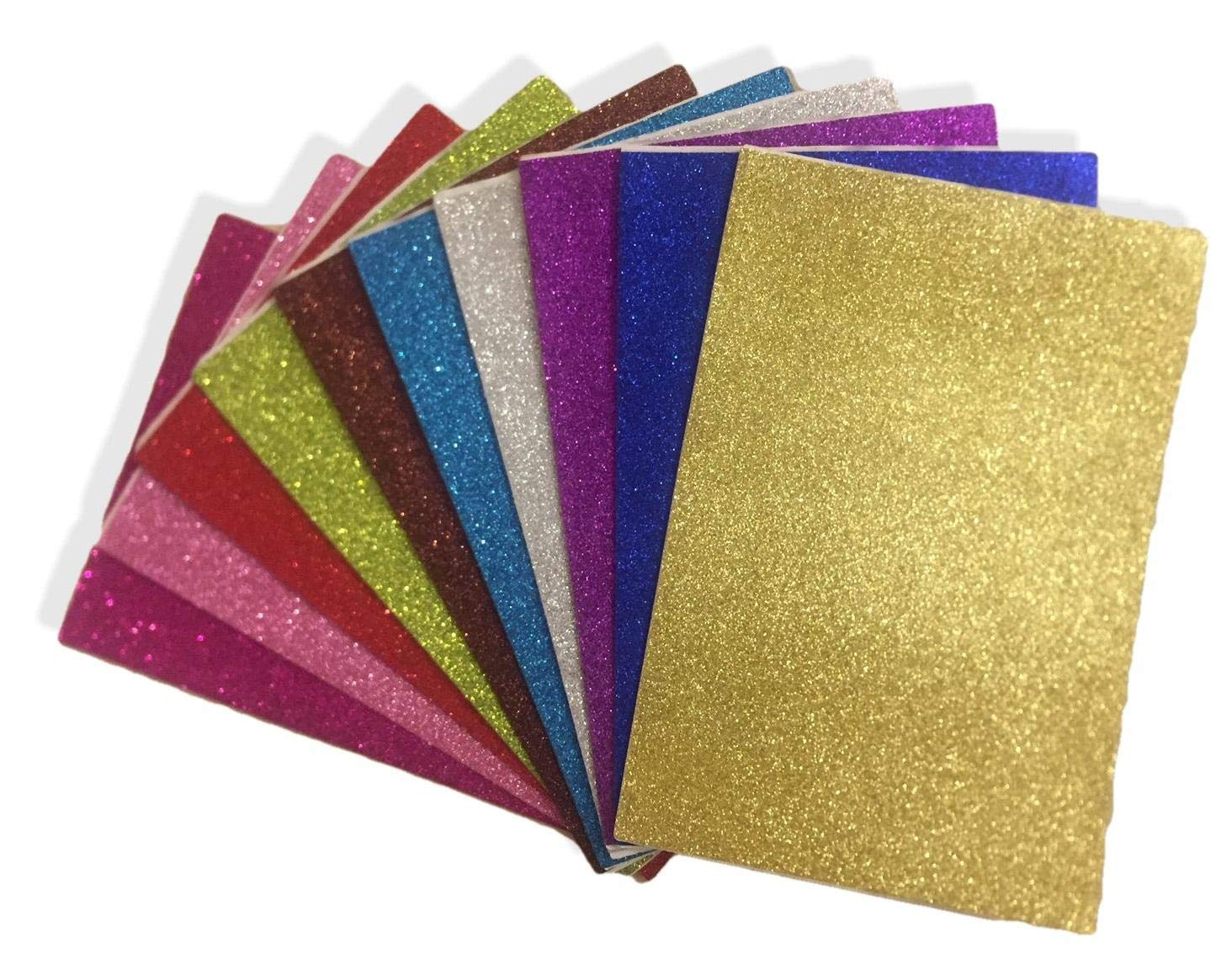 10 pieces Self-adhesive Sticky Glitter Art Foam Gum Papers school educational creative Art stationary