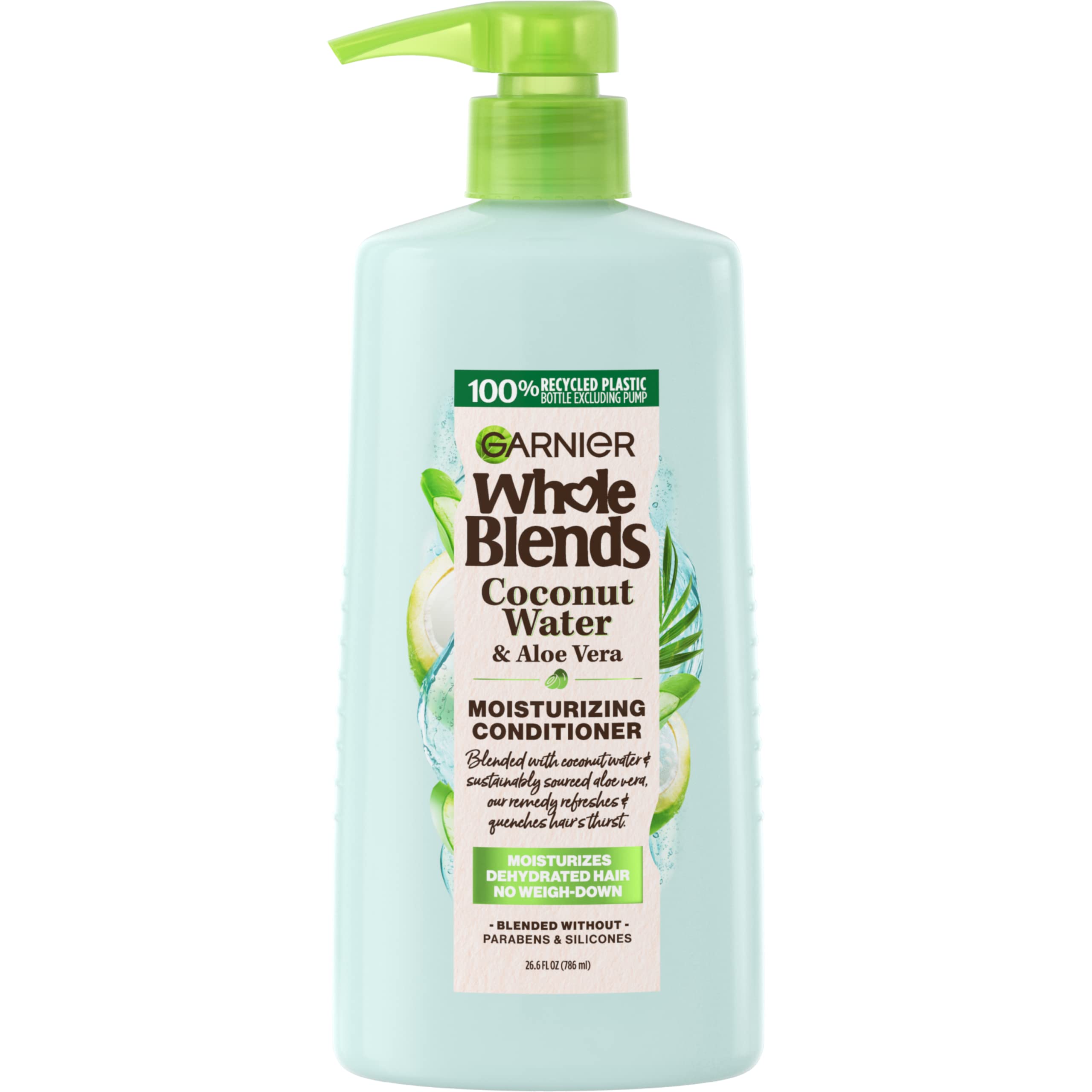 GarnierWhole Blends Coconut Water & Aloe Vera Refreshing Conditioner for Normal Hair, 26.6 Fl Oz, 1 Count (Packaging May Vary)