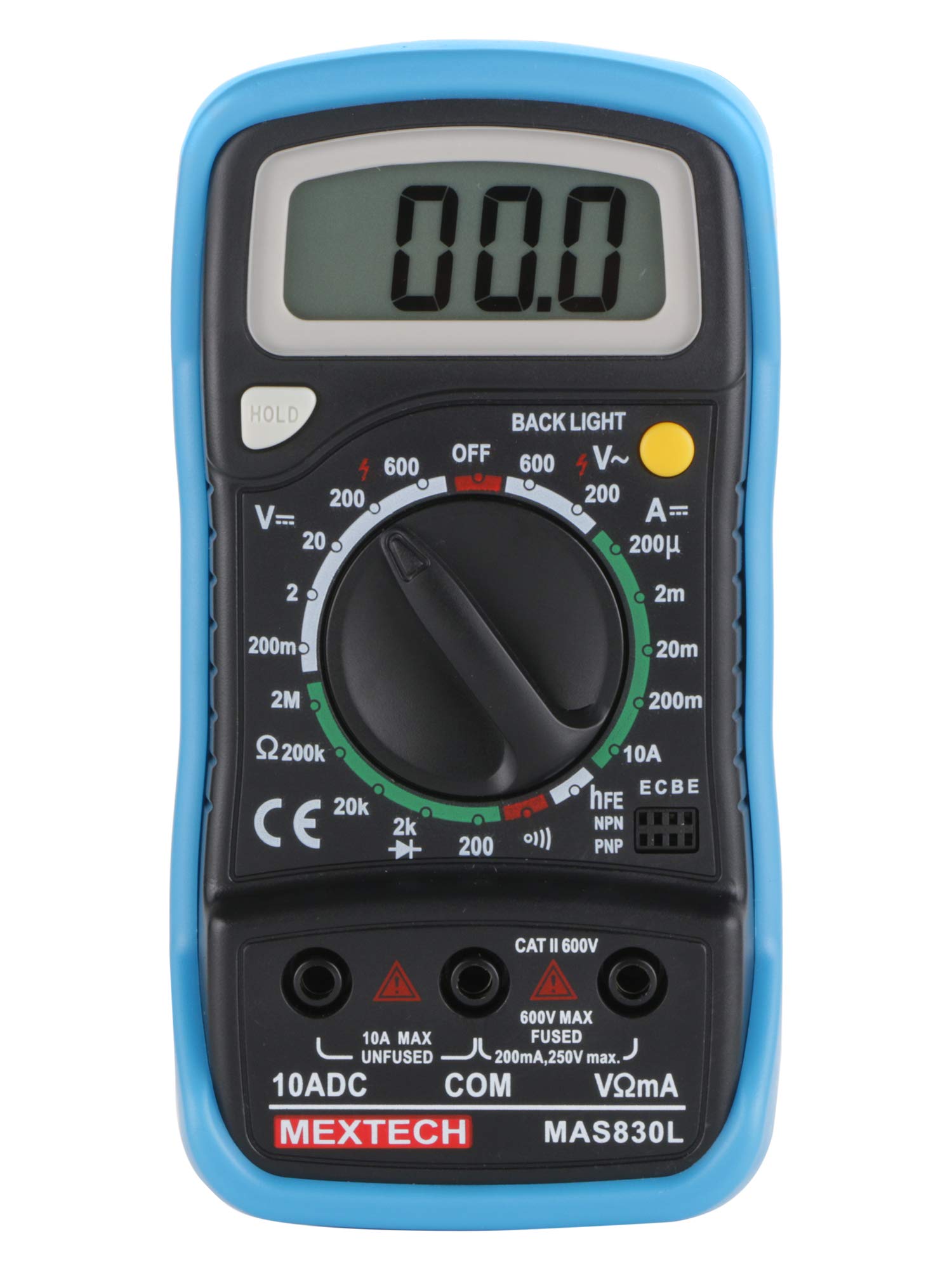 MEXTECH Battery Powered Mas830l 3 Digit, 1999 Counts, 600 Ac/dc Voltage Digital Multimeter