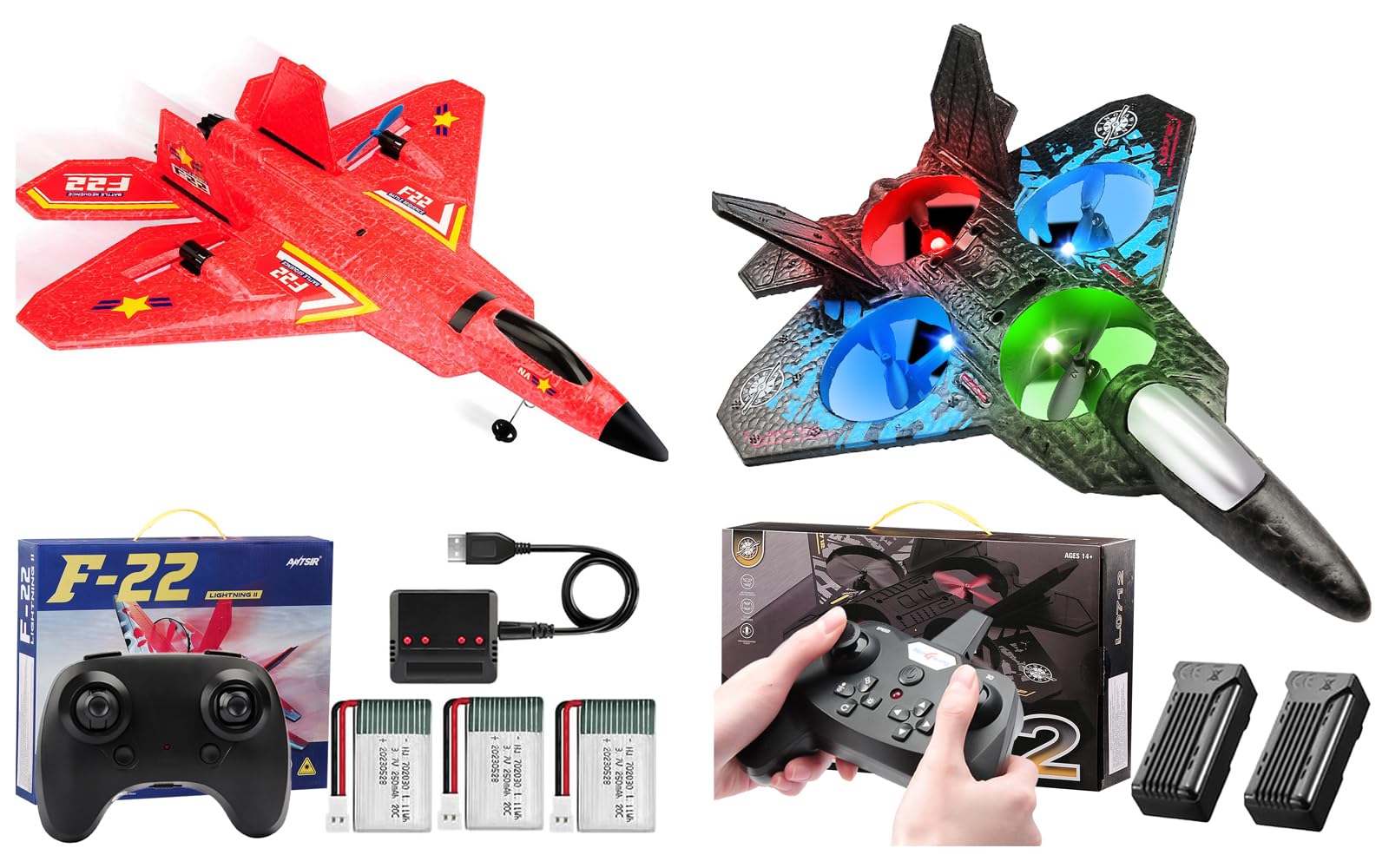 ANTSIR RC Plane F22 Raptor and Stunt Quadcopters F22 with Smart Gyro for Kids Gift