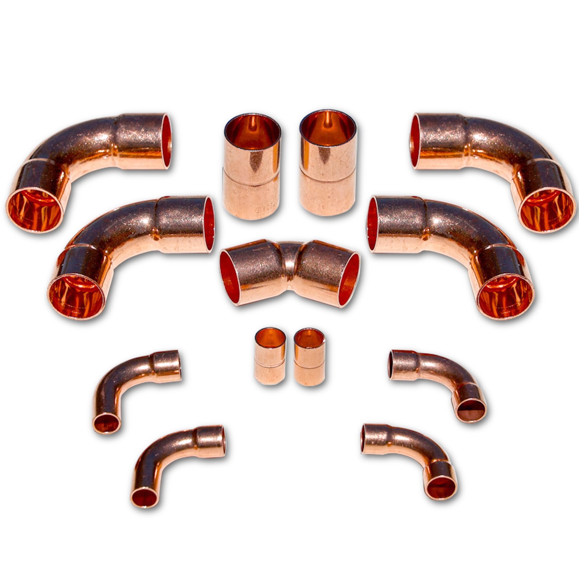 Line Set Copper Kit HVAC R 3/8 & 3/4 Line Set Copper Fittings Kit air condition, refrigeration, liquid line & suction lines tubing pipes for Central/Split A/C systems