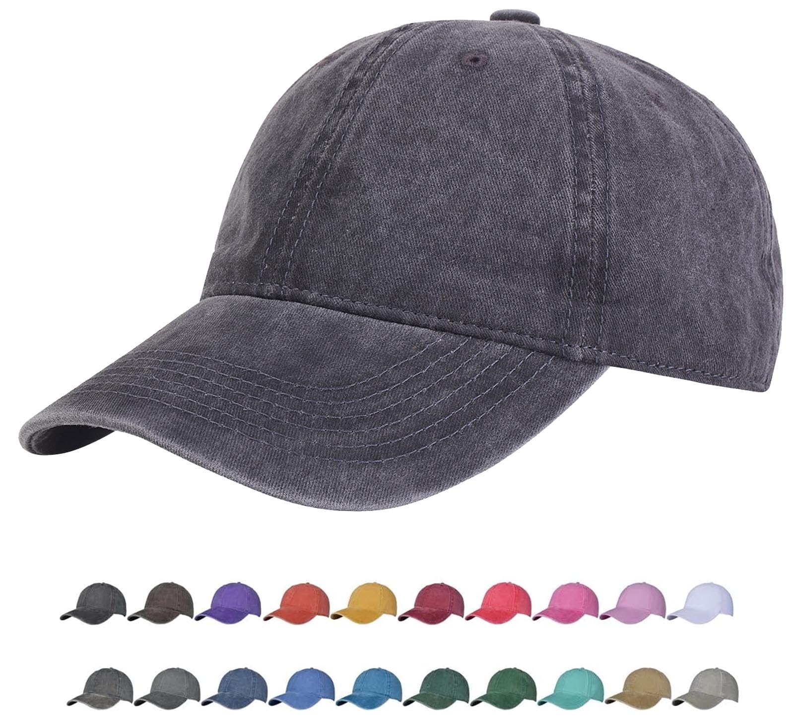 TSSGBL Vintage Cotton Washed Baseball Caps Unstructured Low Profile Adjustable Distressed Dad Hat for Men Women S-M-L-XXL