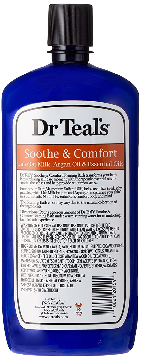 Dr Teal's Foaming Bath With Epsom Salt Oat Milk & Argan Oil 1000ml