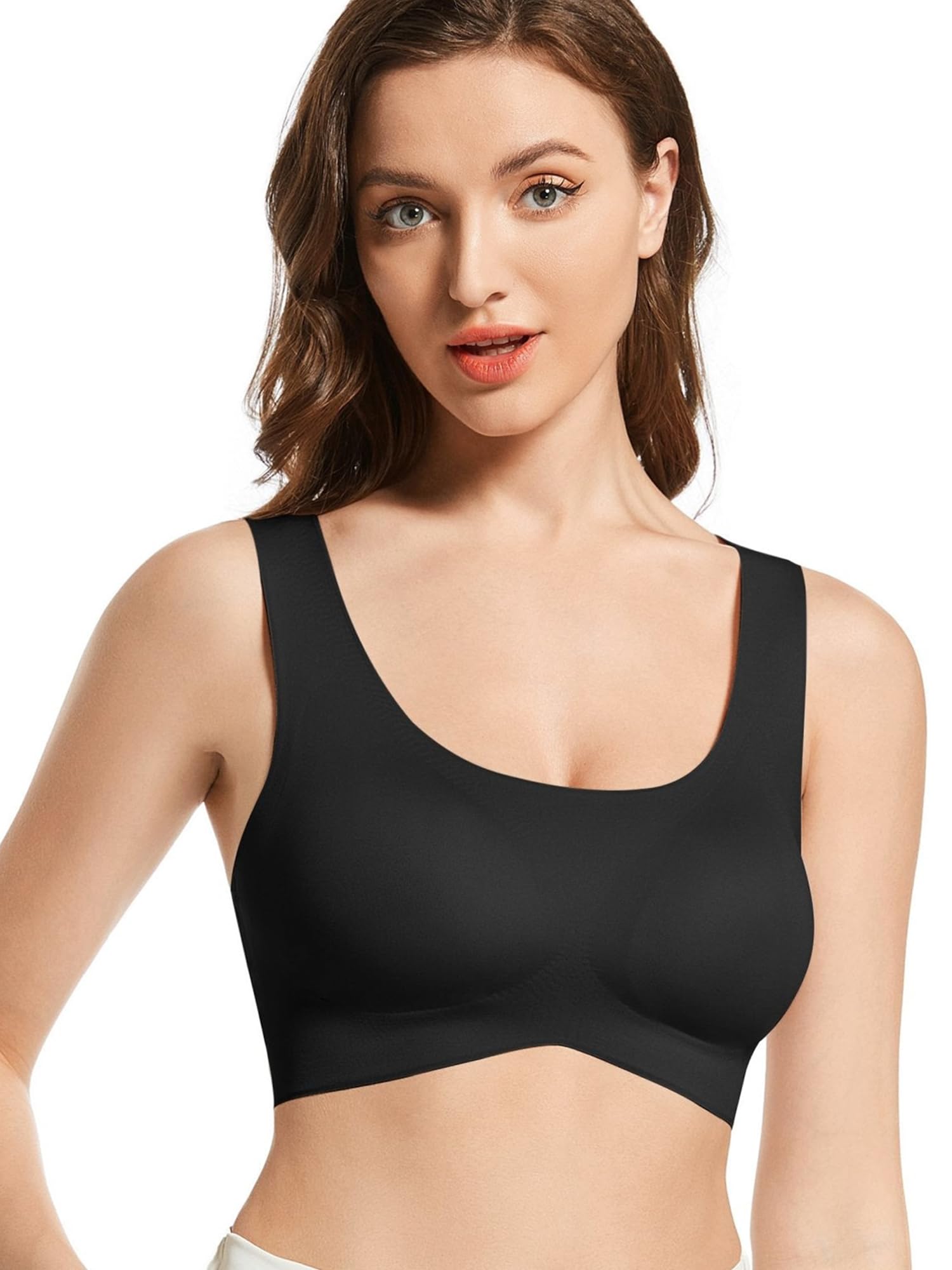 Easy piecesInvisible Cooling Bra Women's Moisture-Wicking Seamless Wireless U-Back Supportive Bra with Wide Straps