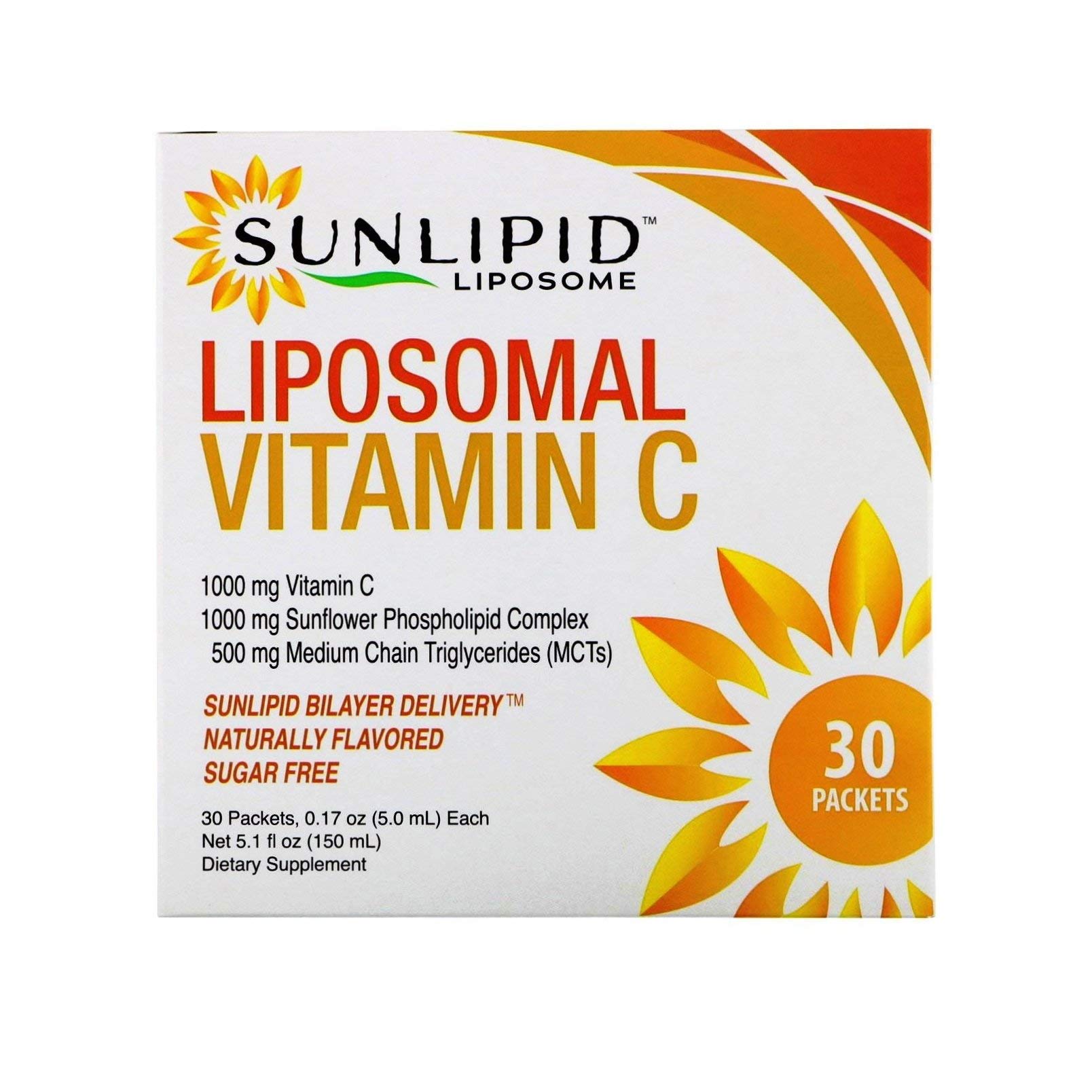 SunLipid Liposomal Vitamin C, 30 Packets, 0.17 fl oz (5 ml) Each