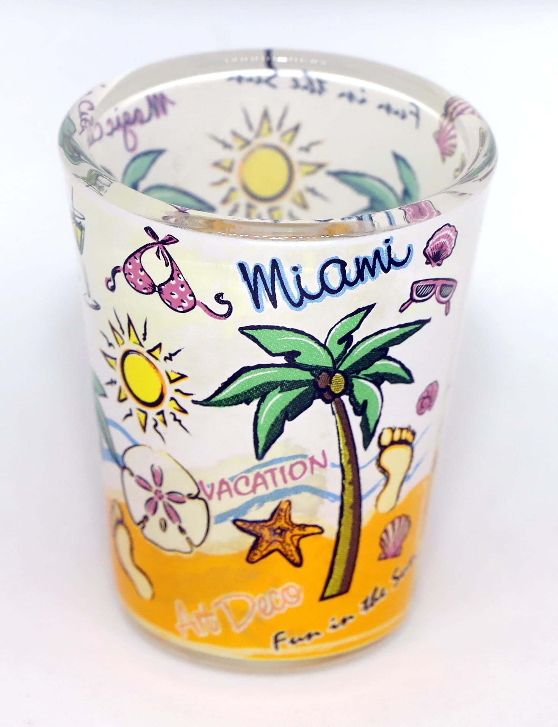 Miami Florida Skyline Heart Pop Art Shot Glass