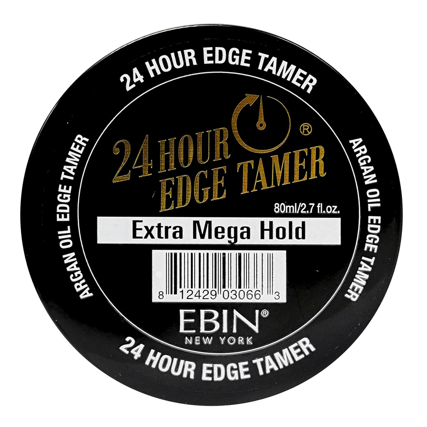 EBIN NEW YORK24 Hour Edge Tamer Extra Mega Hold 2.7oz - No Flaking, No White Residue, Shine, Moisture and Prevent Breakage with Castor Oil