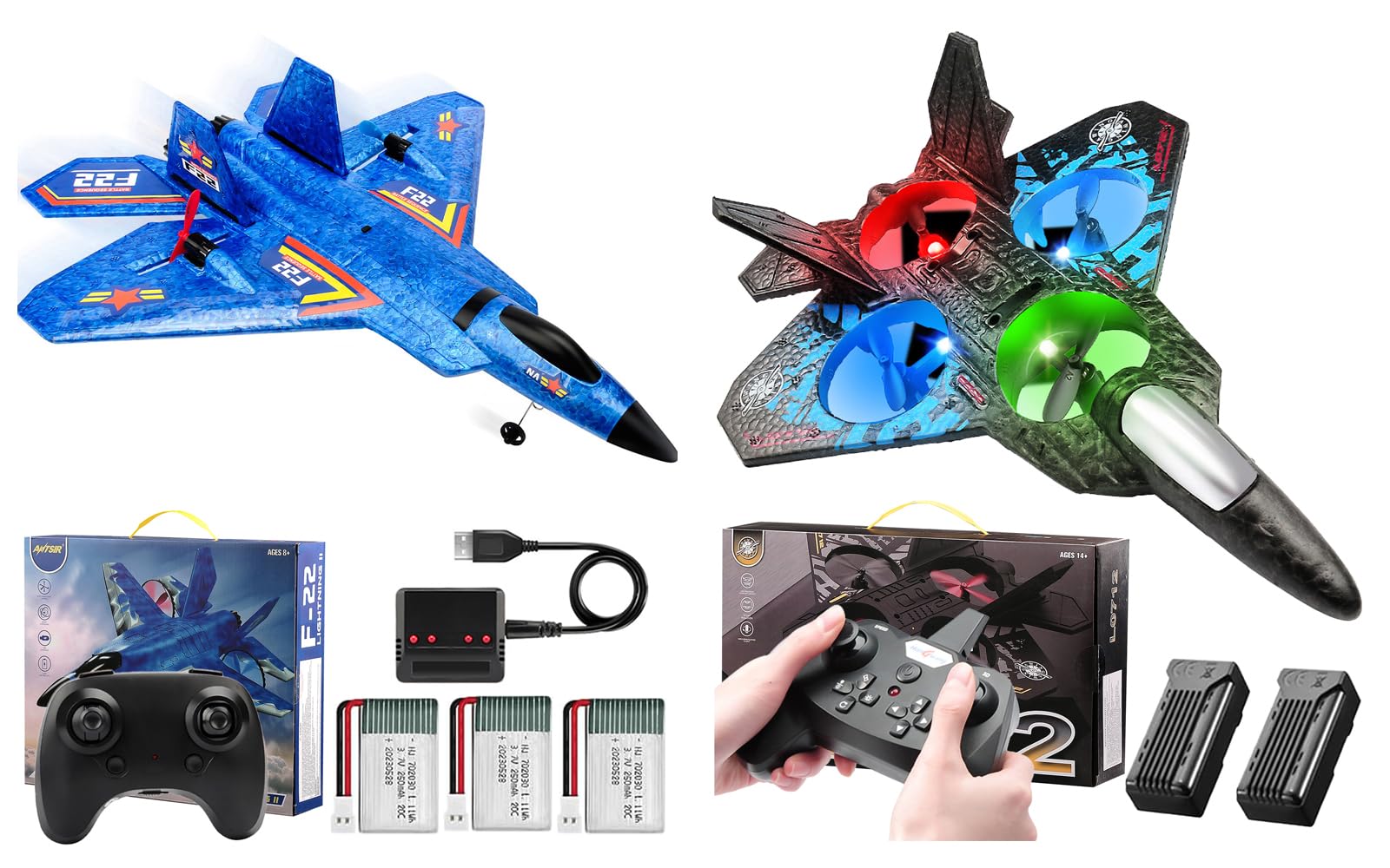 ANTSIR RC Plane F22 Raptor and Stunt Quadcopters F22 with Smart Gyro for Kids Gift