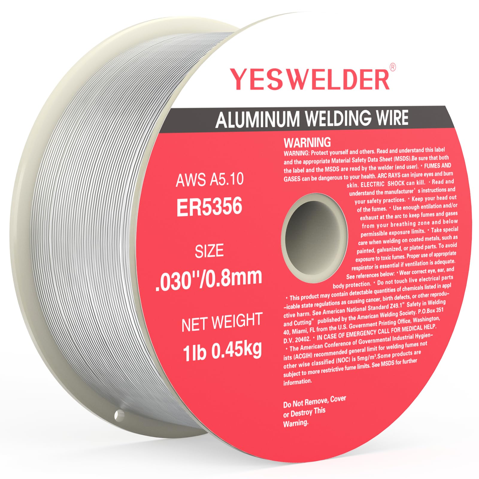 YESWELDER Magnesium Aluminum Welding Wire ER5356 .030-Diameter, 1-Pound Spool