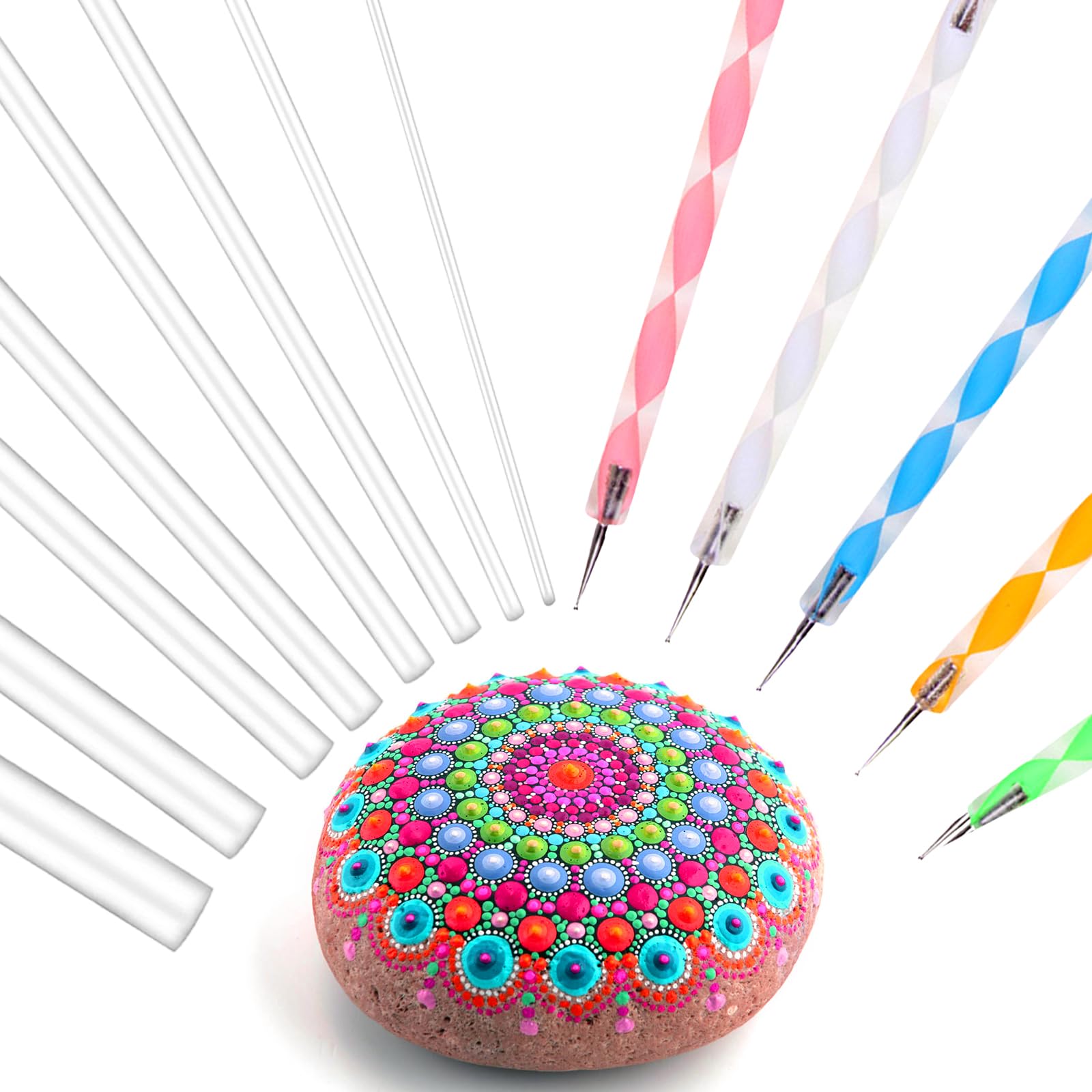 Mandala Art Dotting Tools, Mandala Dotting Tools Mandala Ball Stylus Dotting Tools Rocks Mandala Painting Kits Rock Painting Kit Mandala Dotting Pens for DIY Stone Drawing Drafting Art Supplies