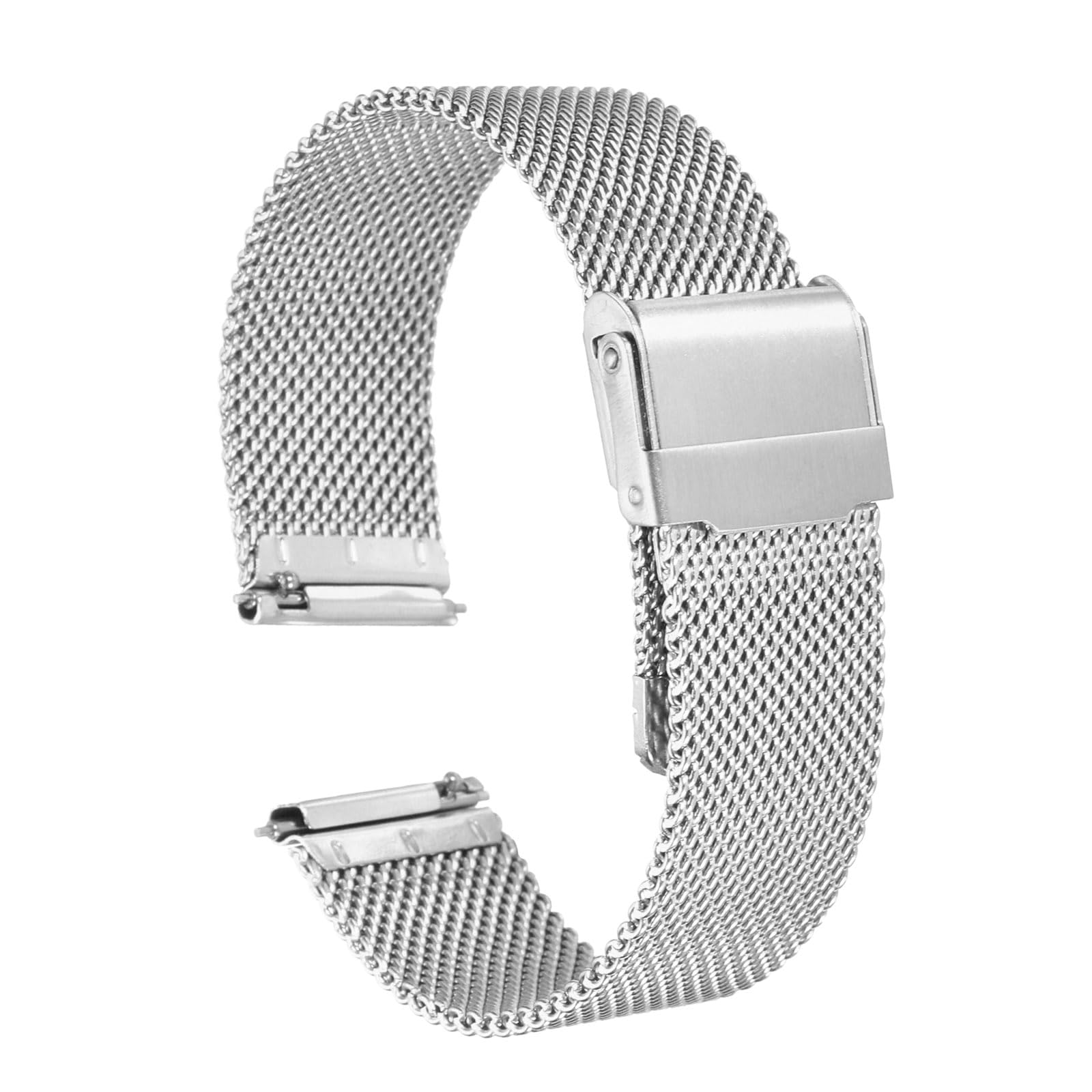 sourcing map316L Stainless Steel Mesh Watch Band Quick Release Adjustable Metal Watch Strap for Men Women