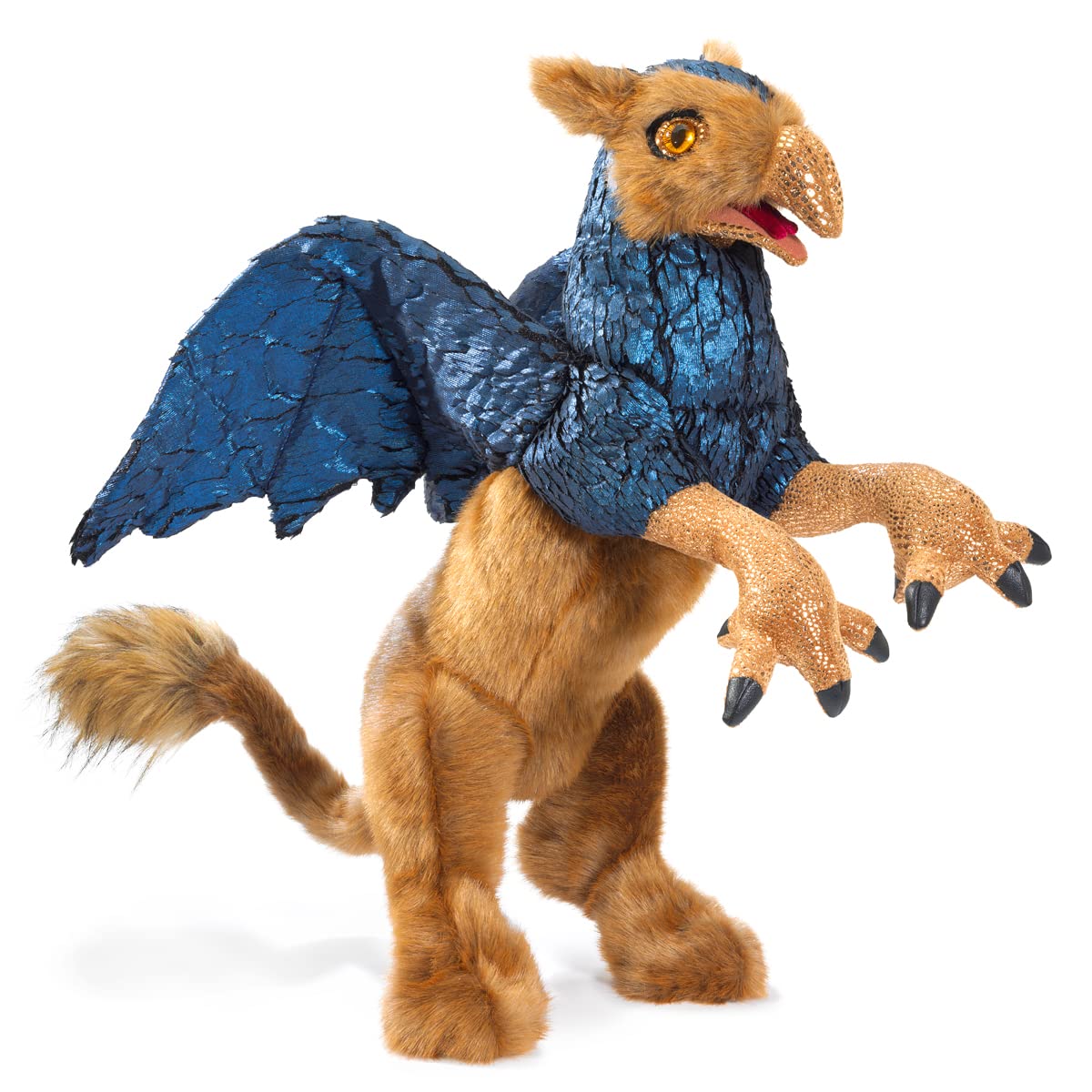 Folkmanis Griffin Hand Puppet, Beige, Blue, Black