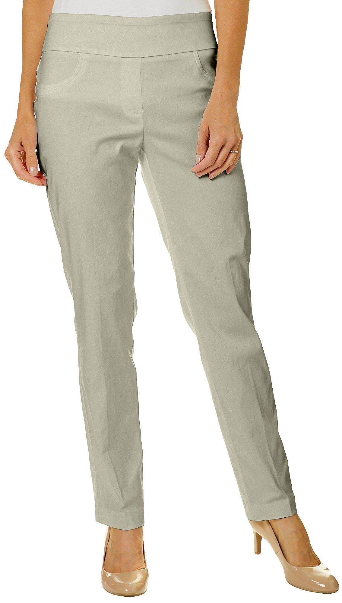 RUBY RD.Womens Mid-Rise Pull-On Straight Solar Millenium Tech Pant