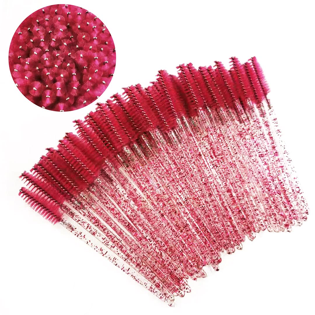 Pimoys100 pcs Disposable Eyelash Mascara Brushes, Wands Applicator Eyebrow Brush Makeup Kit, Eyebrow Castor Oil Brush Makeup Tool