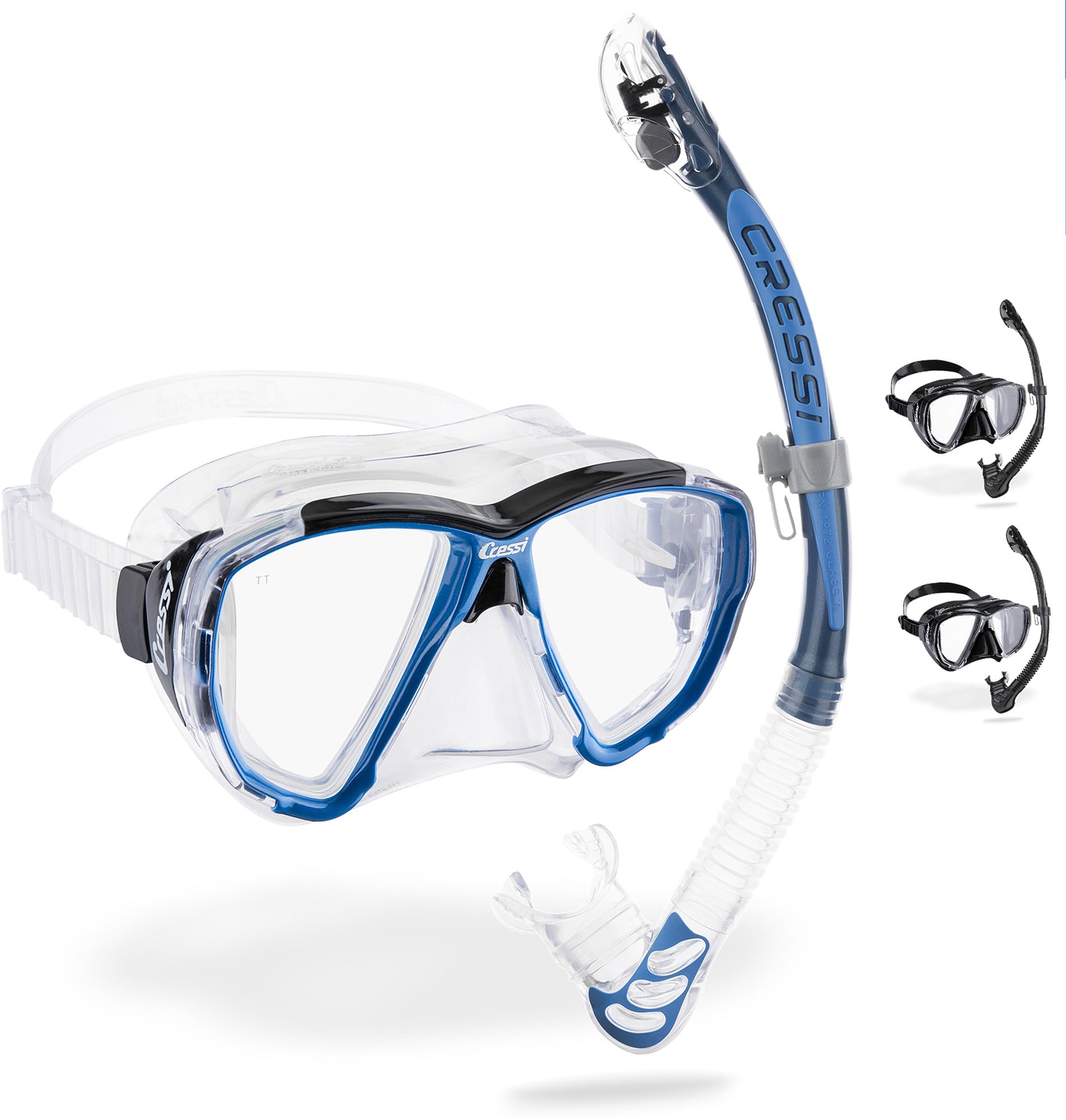 CressiCombo Big Eyes+Alpha U.D. - Unisex Mask Extraordinary Visibility Big Eyes and Dry Snorkel Alpha U.D. Ideal for Diving, Snorkelling, One Size