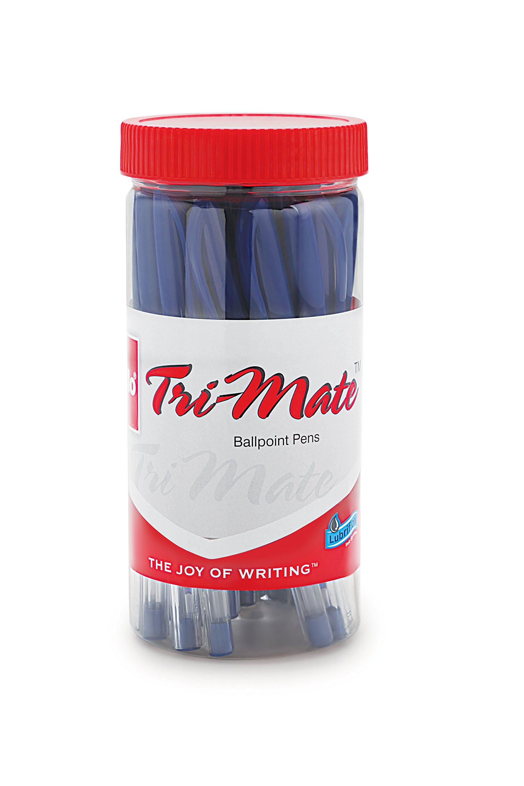 Cello Trimate Ball Pen Jar | Jar of 25 Units | Blue Ball Pens | Ball Pen Set for Comfortable Writing | Lightweight and Easy To Hold | Best Pen For School and Office Use Pens