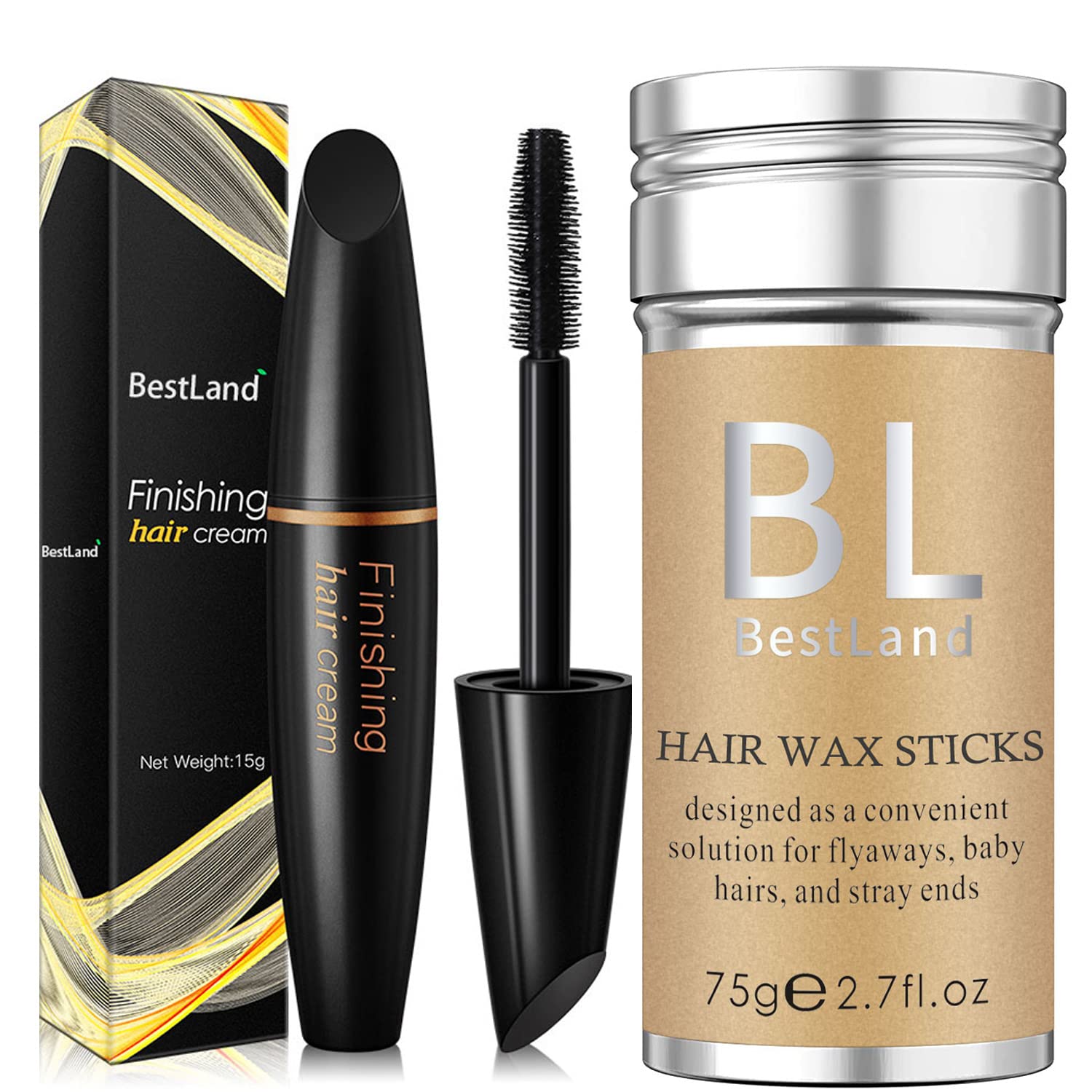 BestLand Hair Wax Stick for Flyaways Control, Non-greasy Styling Wax for Hair Edges and Finishing, Vegan & Cruelty-Free