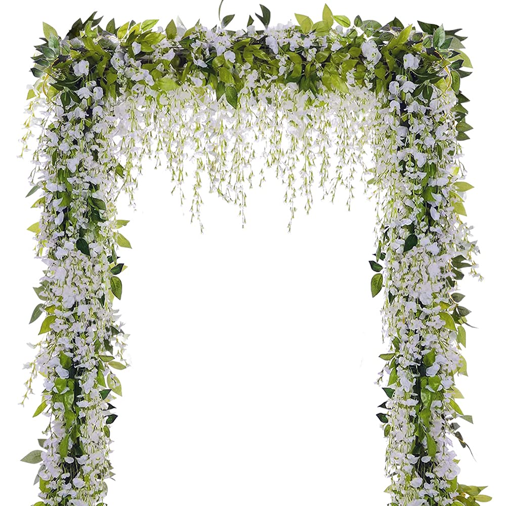 Wisteria Garland Artificial Flowers Wisteria Vine - 5Pcs Total 33ft Fake Wisteria Hanging Flower