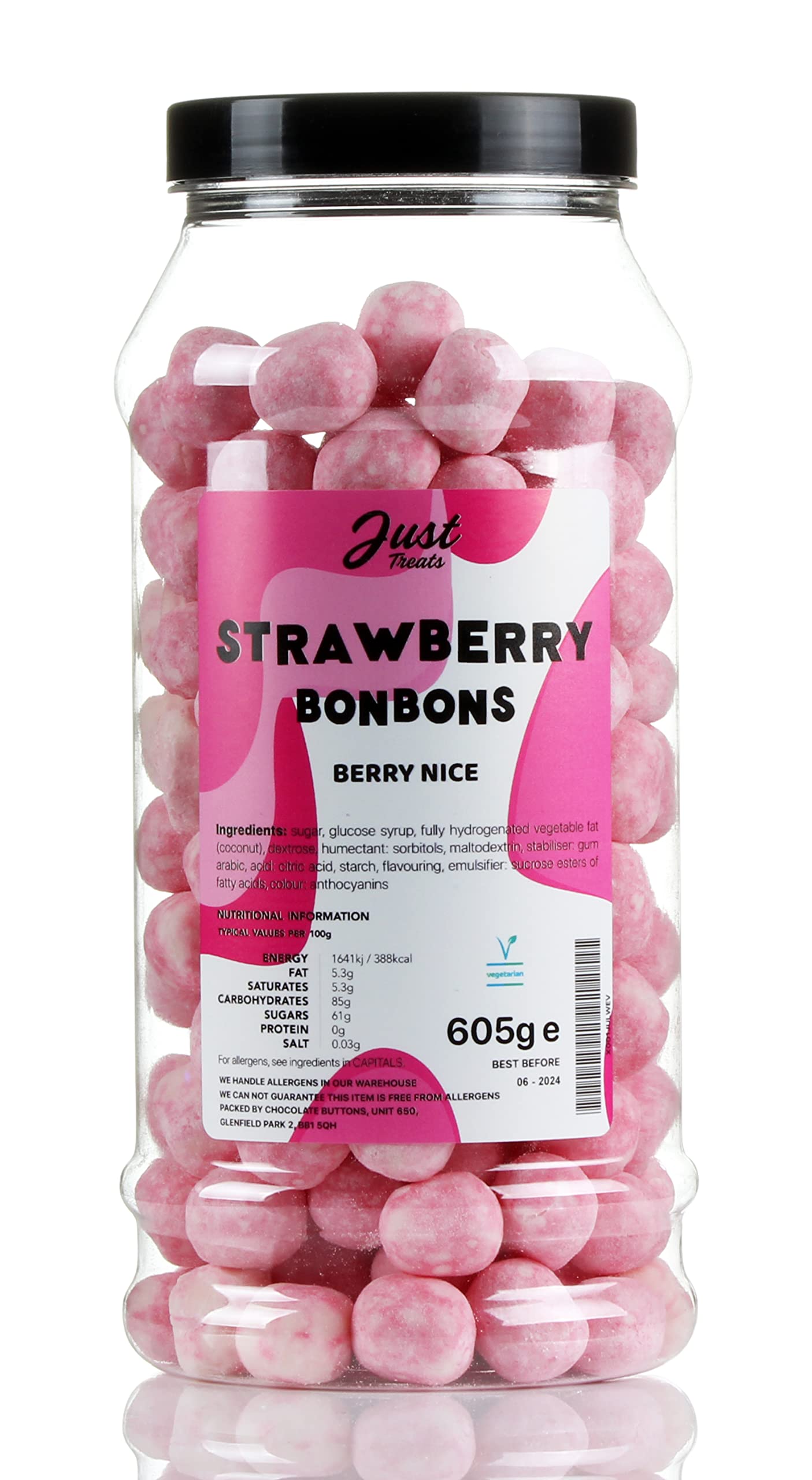 Strawberry Bonbons Gift Jar from the A-Z Sweetshop Collection…